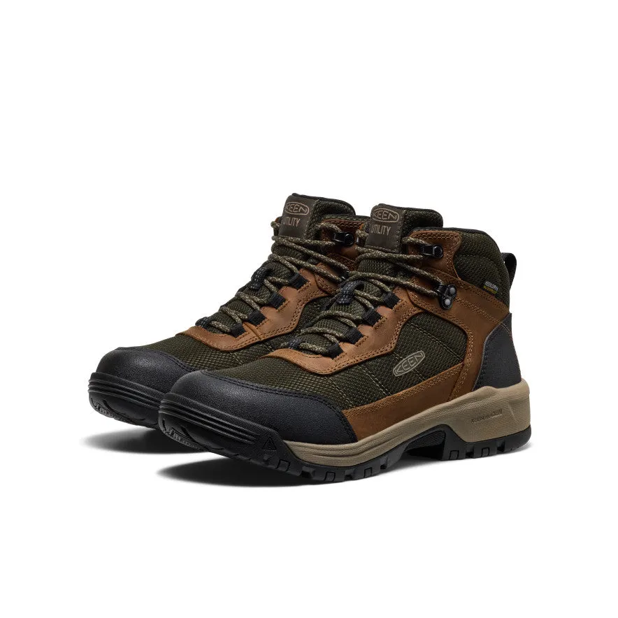 least trendy hook - and - loop Men's Skokie Waterproof Work Boot (Soft Toe)  |  Forest Night/Black
