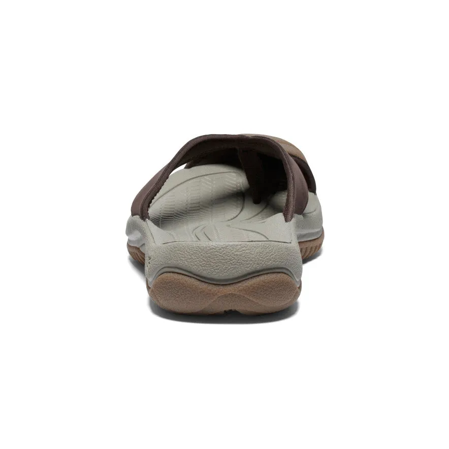 Pilates Men's Waimea Leather Flip-Flop  |  Java/Plaza Taupe