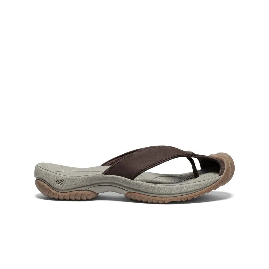 Casual grip Slip - resistant Men's Waimea Leather Flip-Flop  |  Java/Plaza Taupe