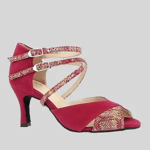 MERLET SANDY2 BALLROOM SHOE Fur Trim Wind Chill