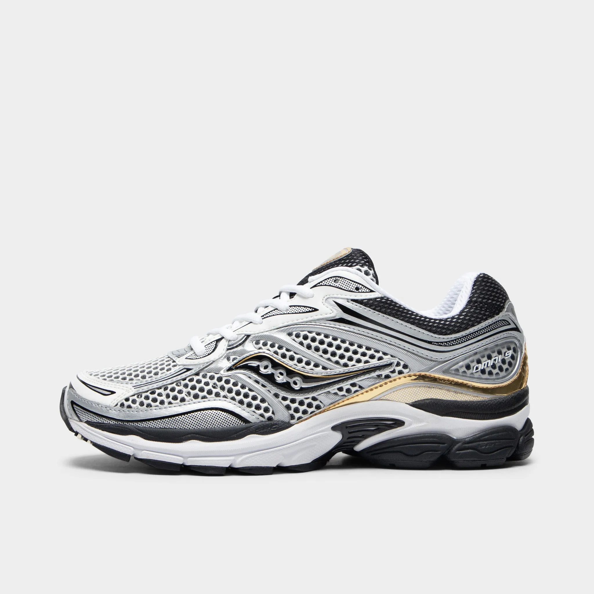 Pu Upper Sneaker Culture Saucony ProGrid Omni 9 Silver / Black - Gold