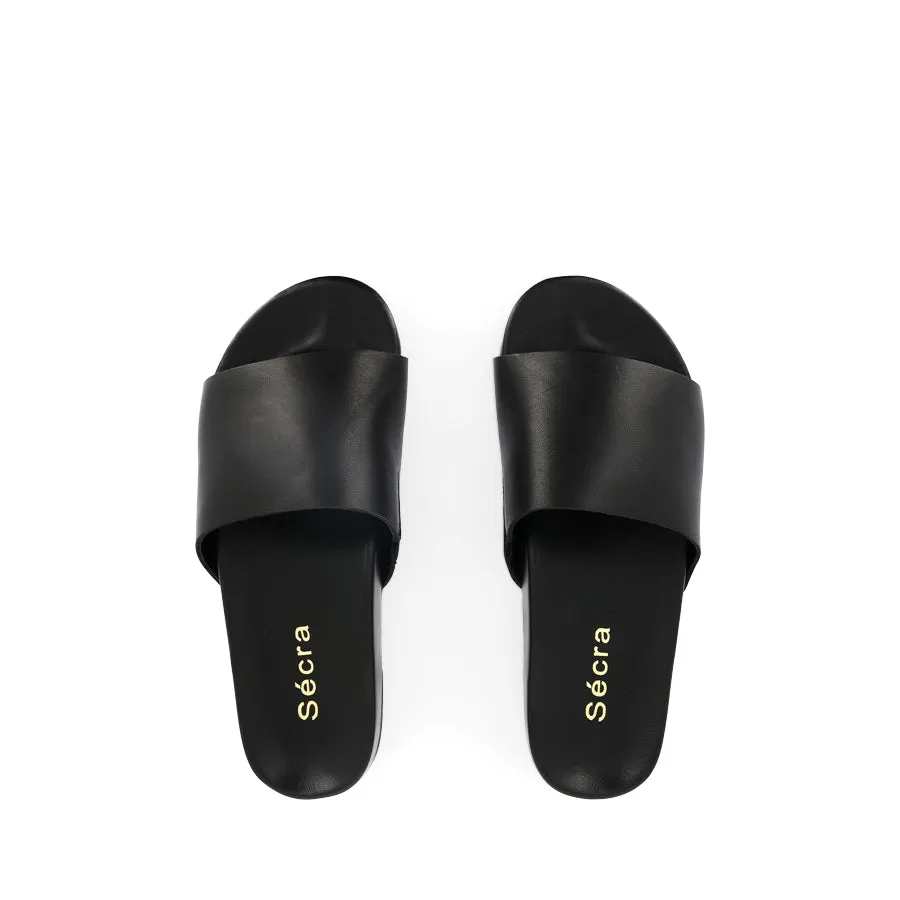 removable insoles Simple Fit Sandals MARLEY - BLACK BLACK LEATHER