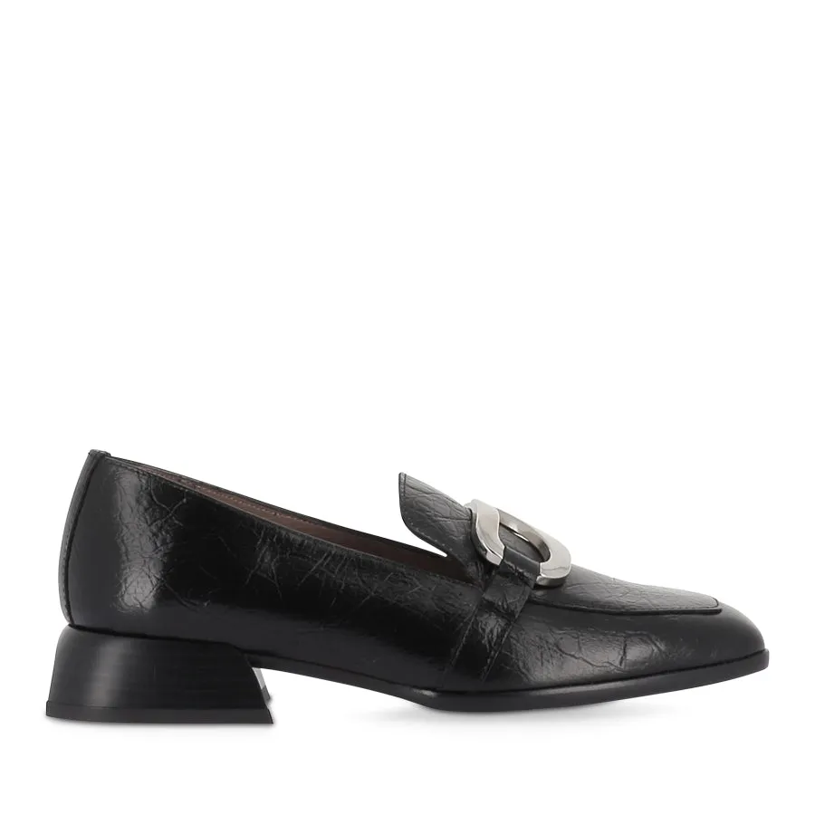 Relaxed Office Shoes Work Day CASSI C-7110 - BLACK LEATHER