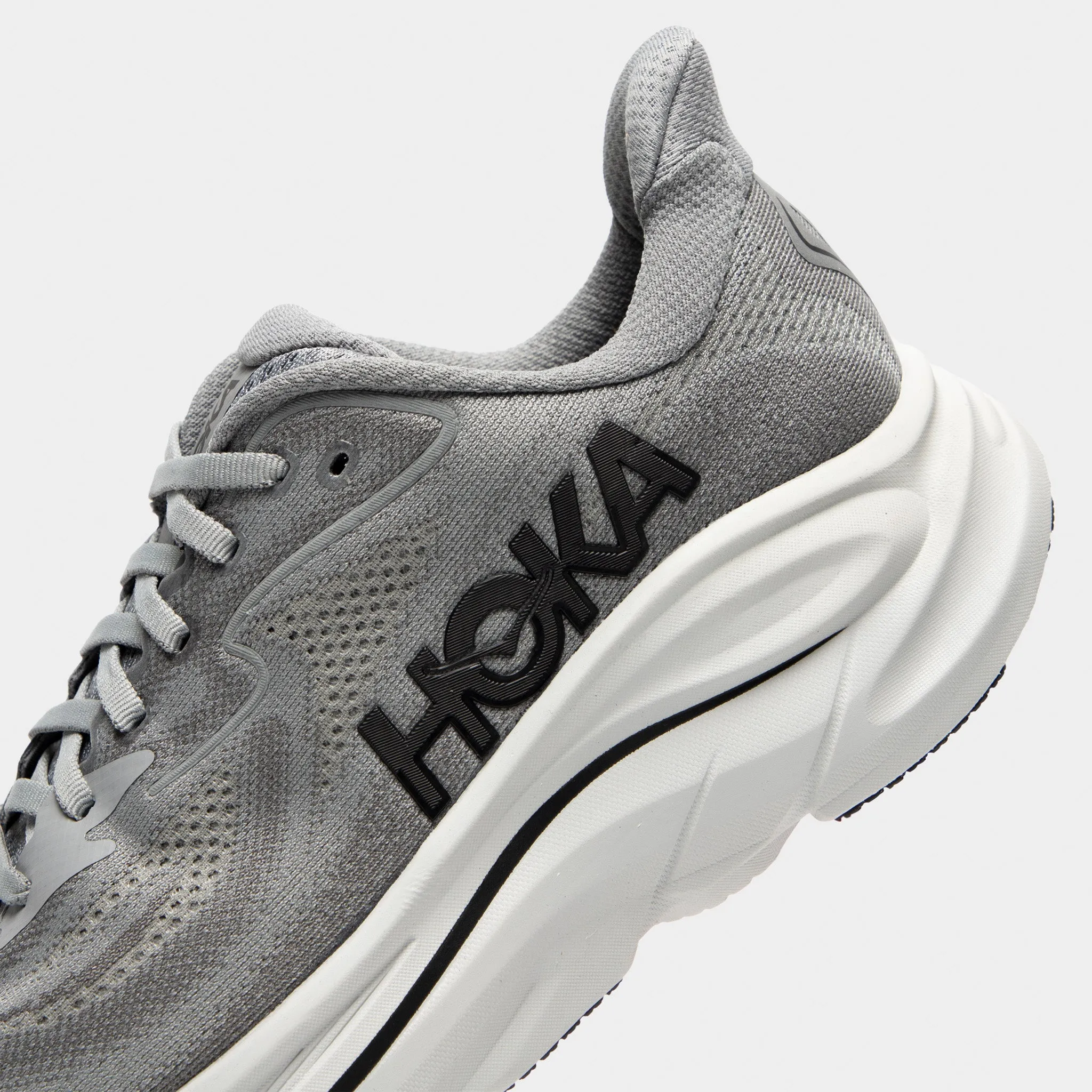 Hoka Clifton 10 Grey / Black Traction Grip