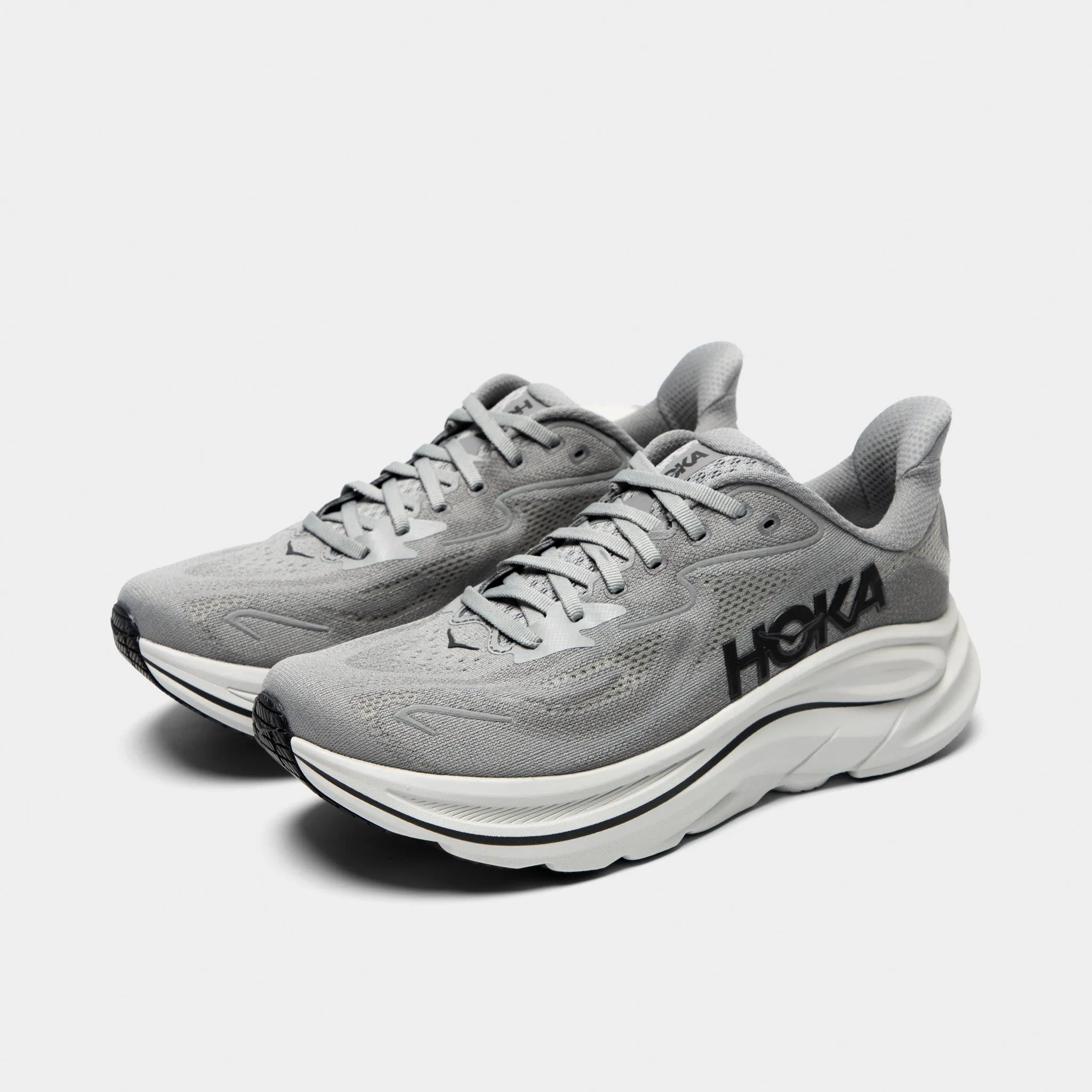 Hoka Clifton 10 Grey / Black Outdoor Steps Core Routine