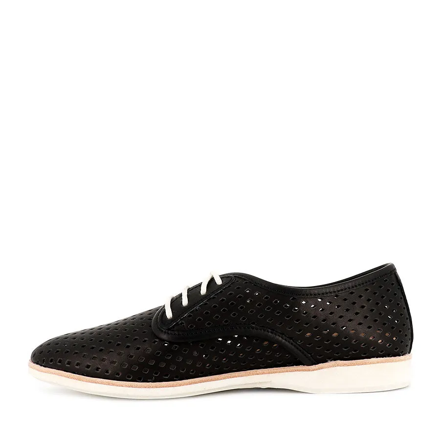 DERBY PUNCH - BLACK LEATHER Flat Ease