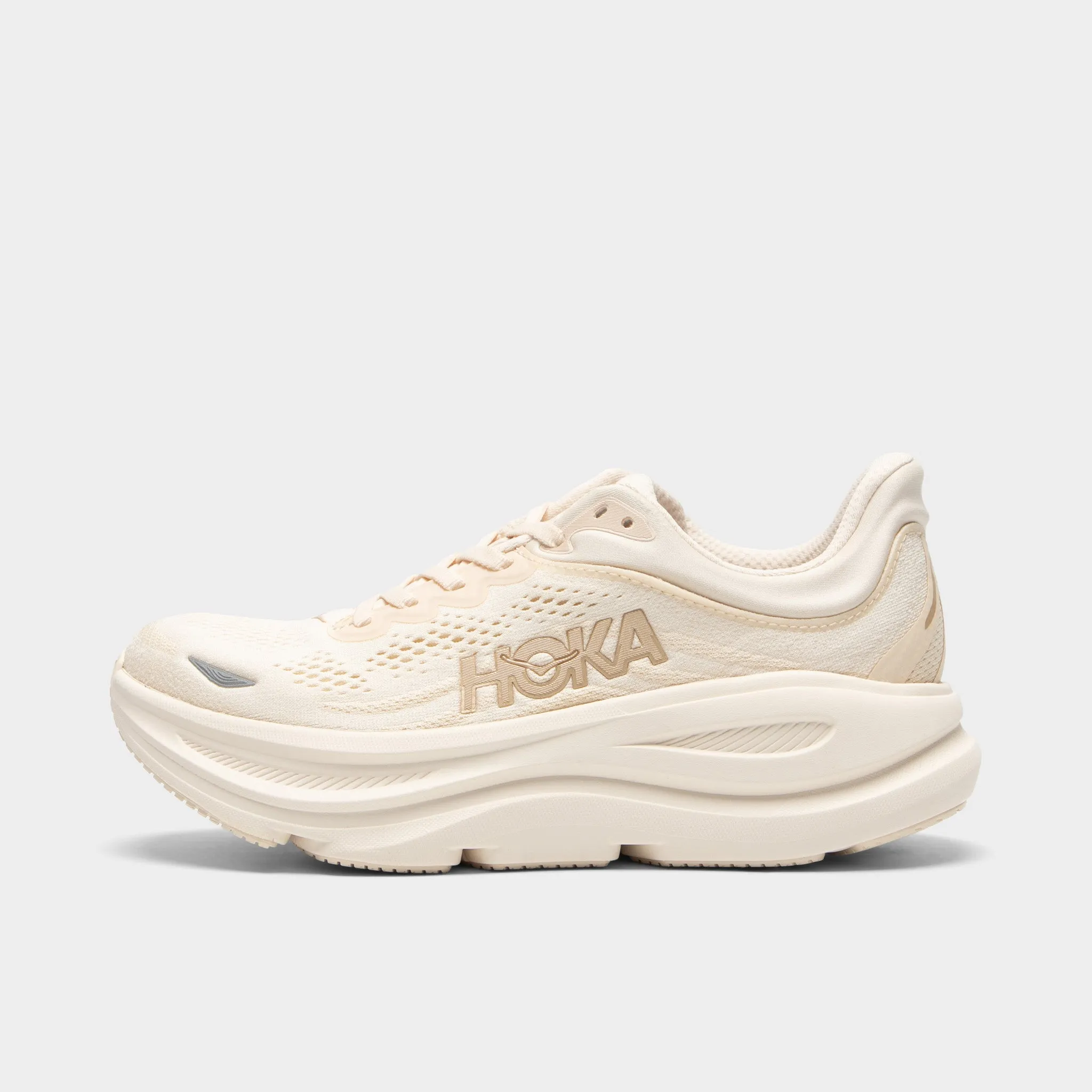 Hoka Women's Bondi 9 Vanilla / Birch Breathable Tongue Design