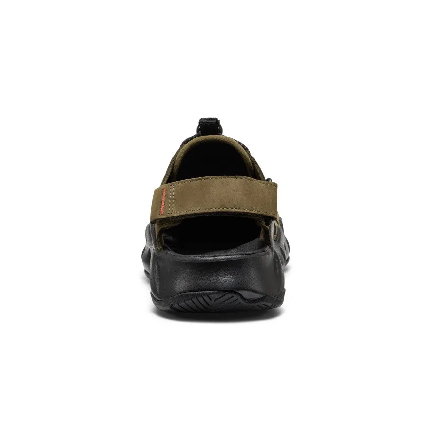 runners Men's Hyperport Fisherman Leather Sandal  |  Dark Olive/Black