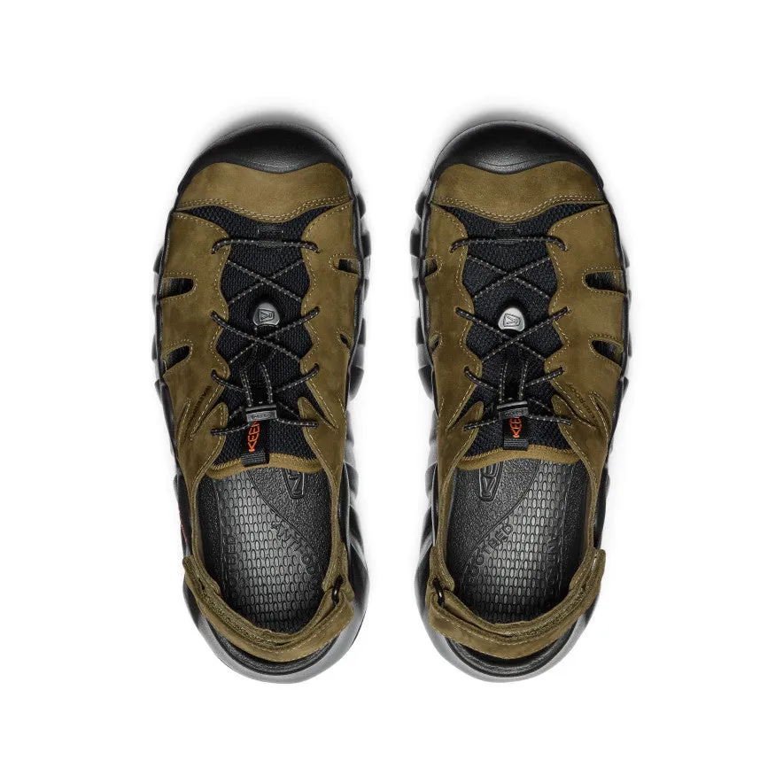 All-Day Wear Men's Hyperport Fisherman Leather Sandal  |  Dark Olive/Black