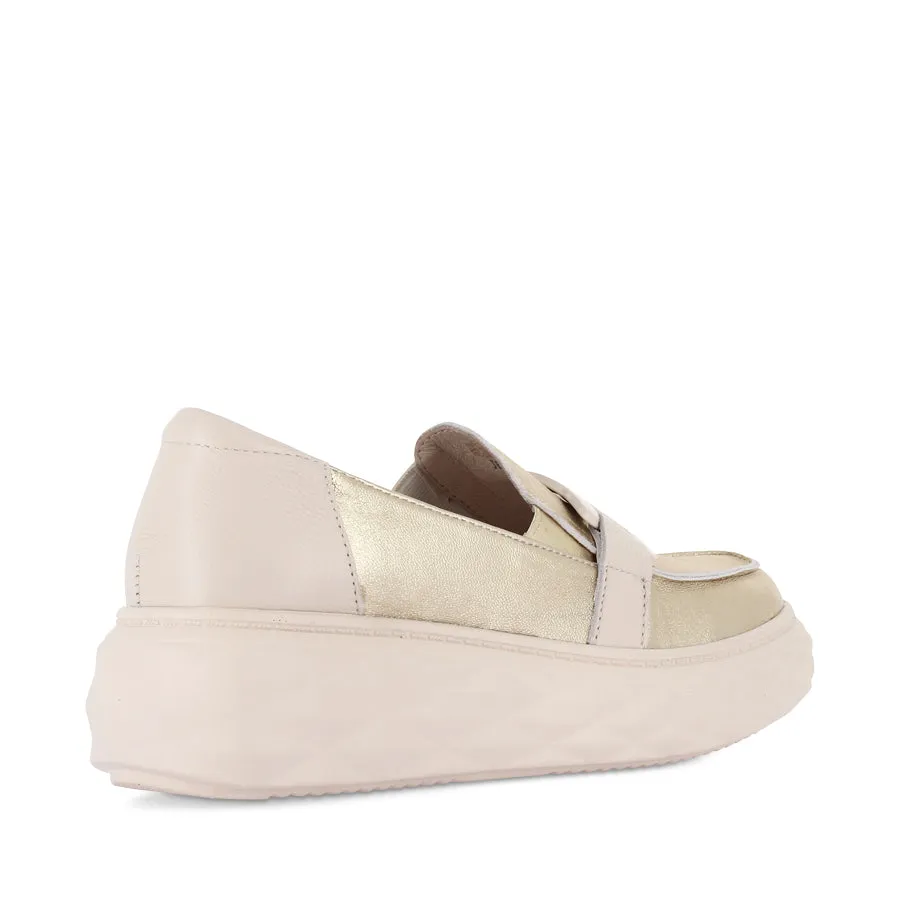 Quality craftsmanship JEMMA - GOLD/BONE LEATHER