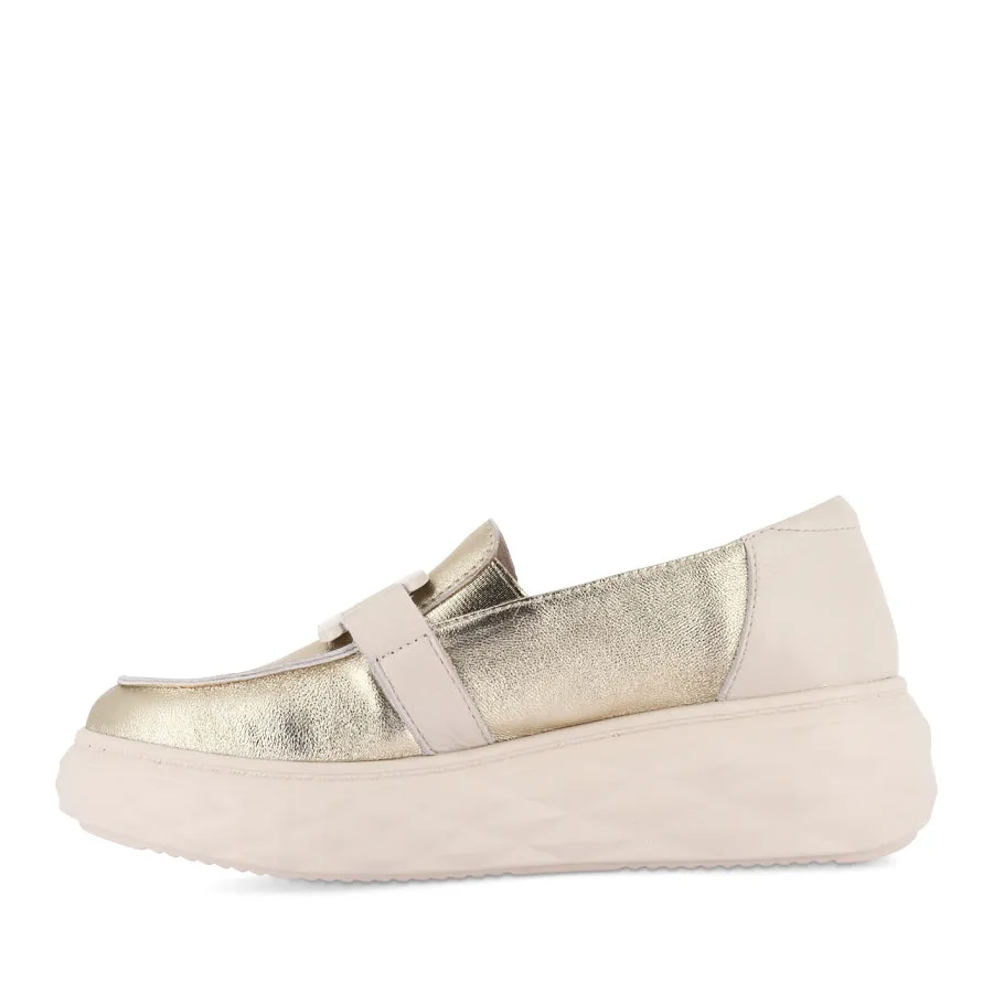 Travel Essential JEMMA - GOLD/BONE LEATHER