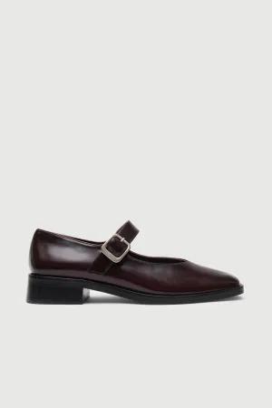 Gia Mary Janes in Burgundy Leather Trendy Comfort Grip