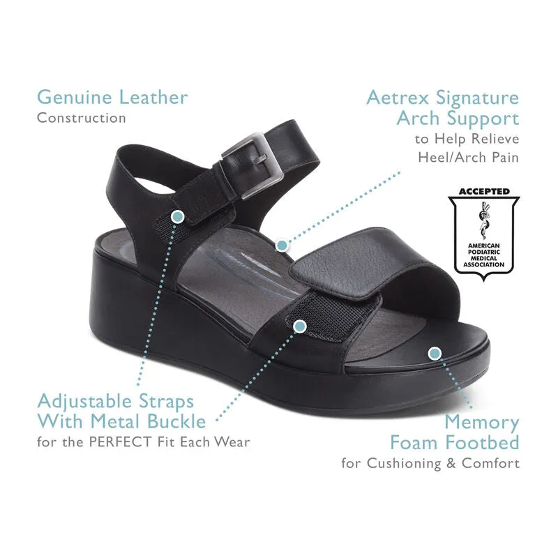 Rubber Sole AETREX ARIEL WEDGE - BLACK