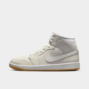 Jordan Women's 1 Mid Phantom / White - Gum Supportive Fit Feel Comfortable Fit System