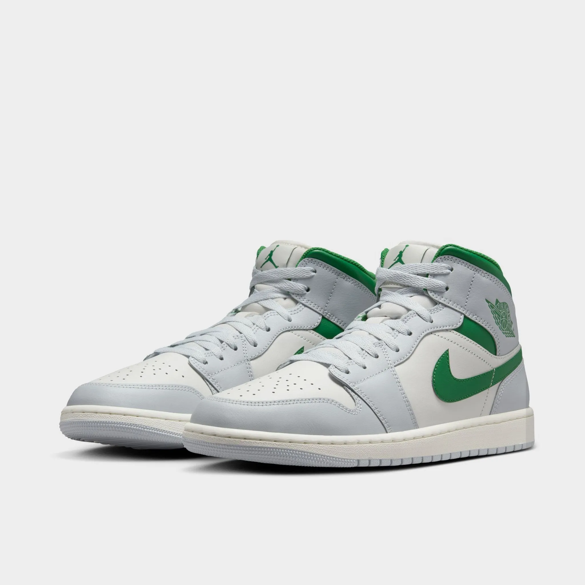 Non Slip Sole Jordan 1 Mid Summit White / Pine Green - Pure Platinum