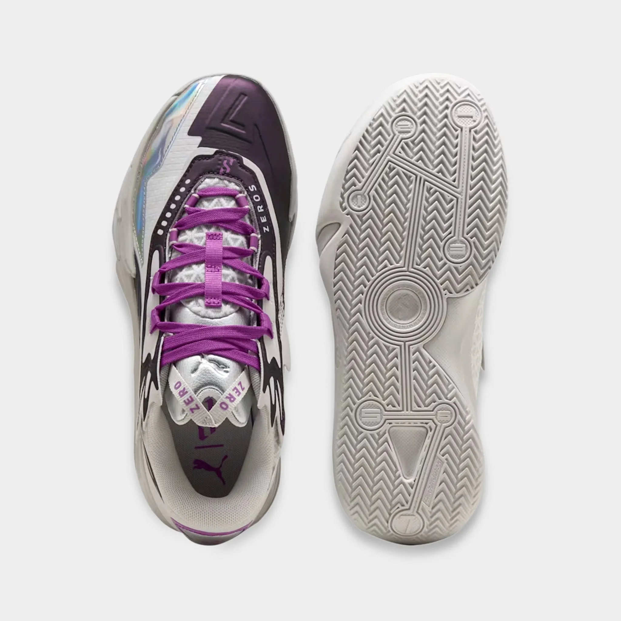 Flexible Arch Phylon Midsole PUMA Scoot Zeros II "Sterling" Feather Gray / Wild Berry
