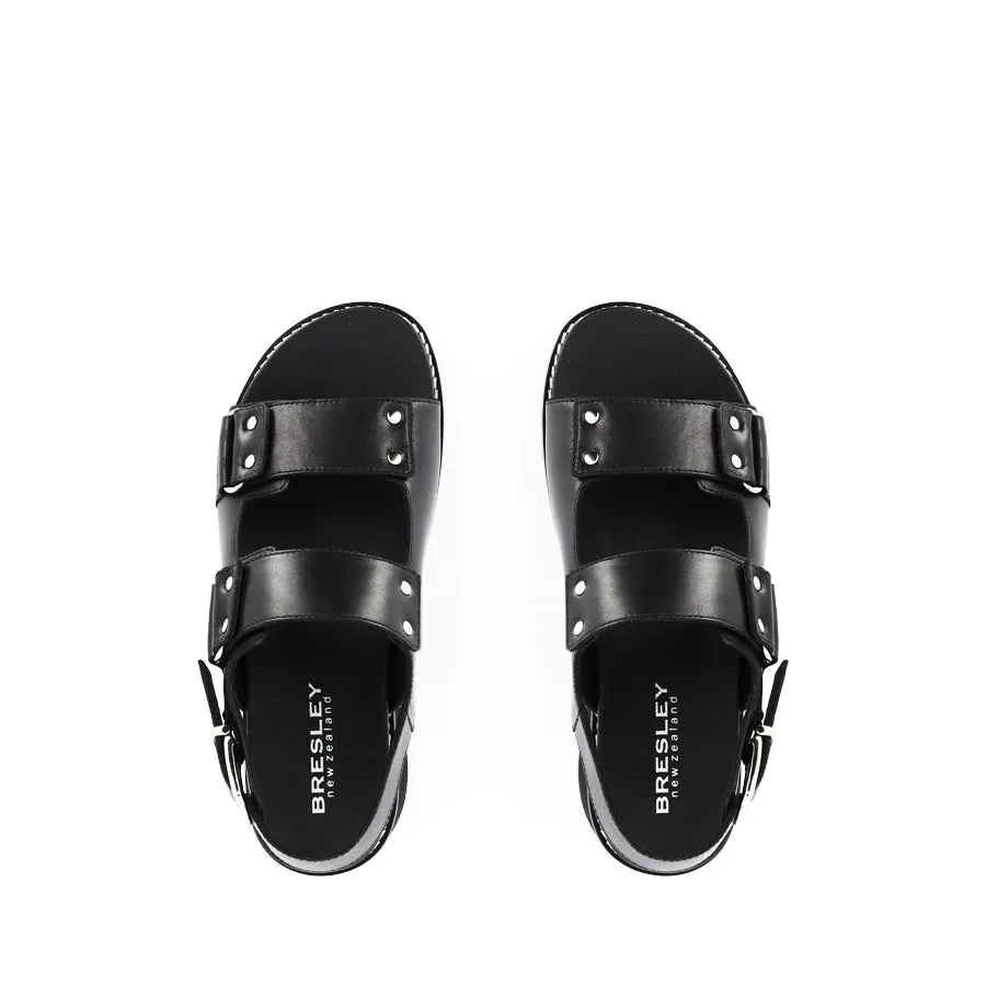 Lace Up Design ROMELLA - BLACK LEATHER