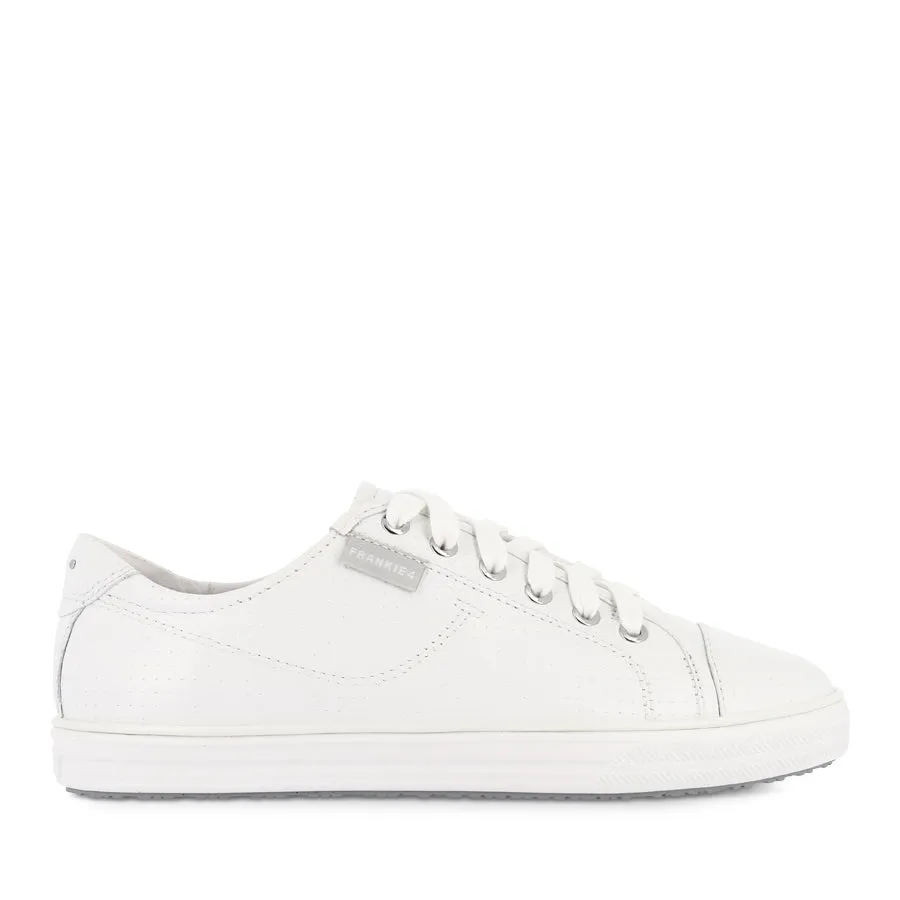 NAT III - WHITE MINI PUNCHED LEATHER Jumping Support Running Comfort
