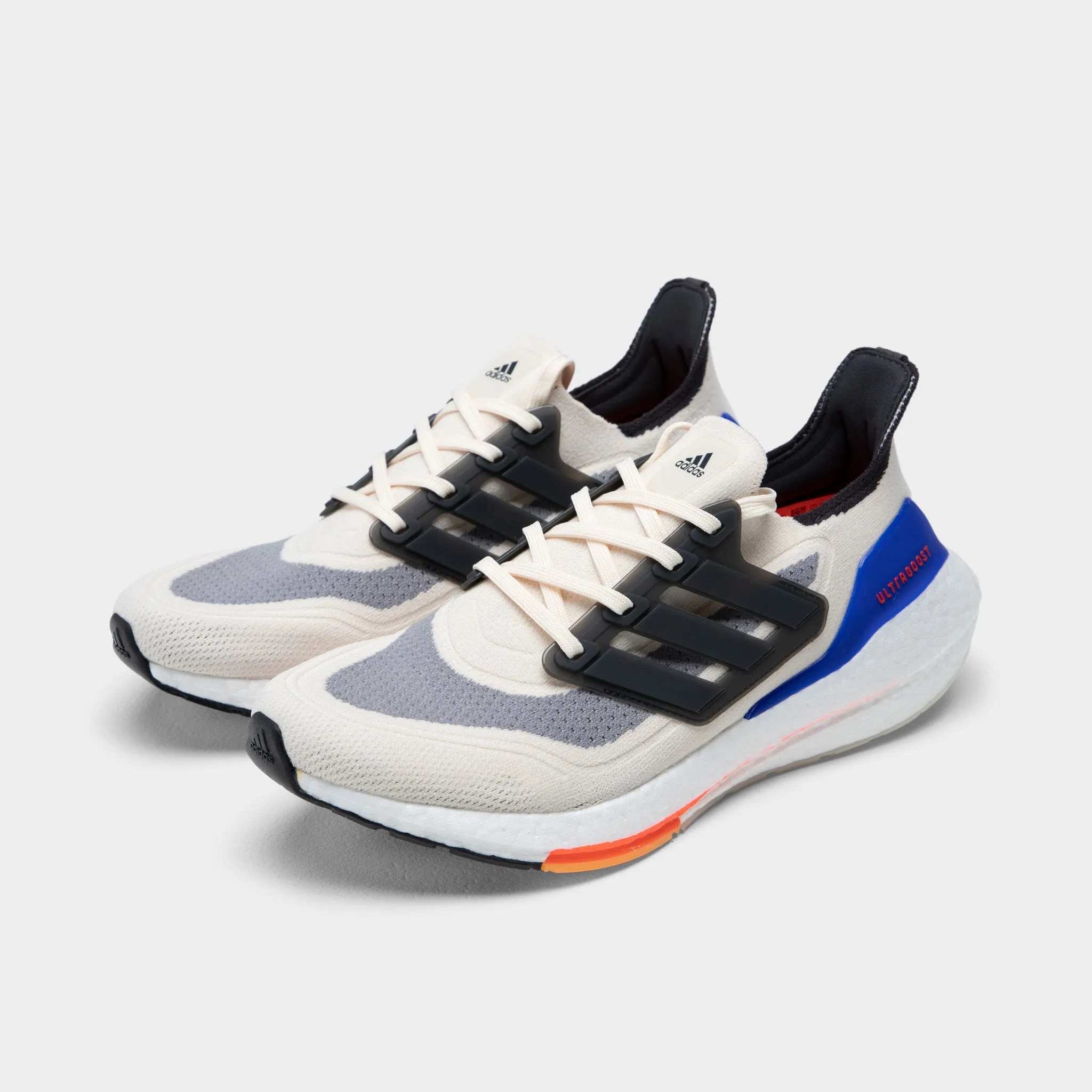 adidas Ultraboost 21 White / Carbon - Solar Red Durable Material
