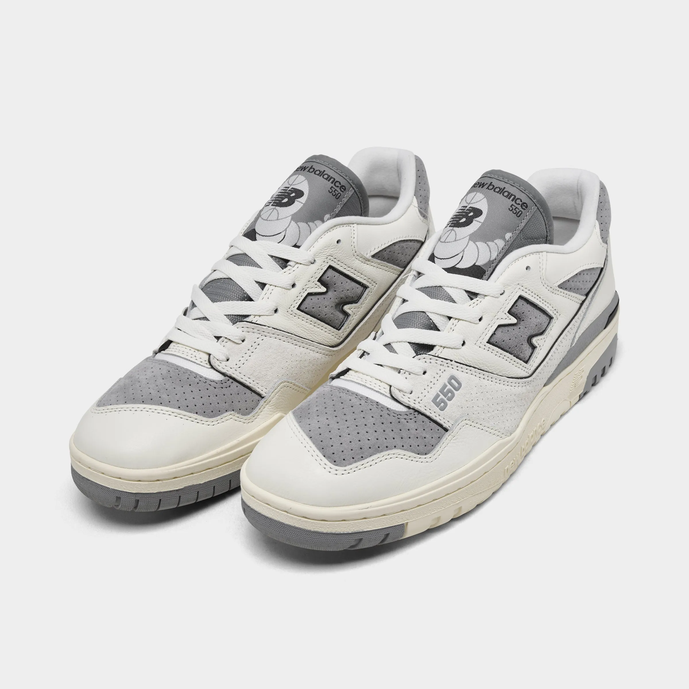 Wide Base Platform Vertical Flex New Balance 550 Sea Salt / Slate Grey
