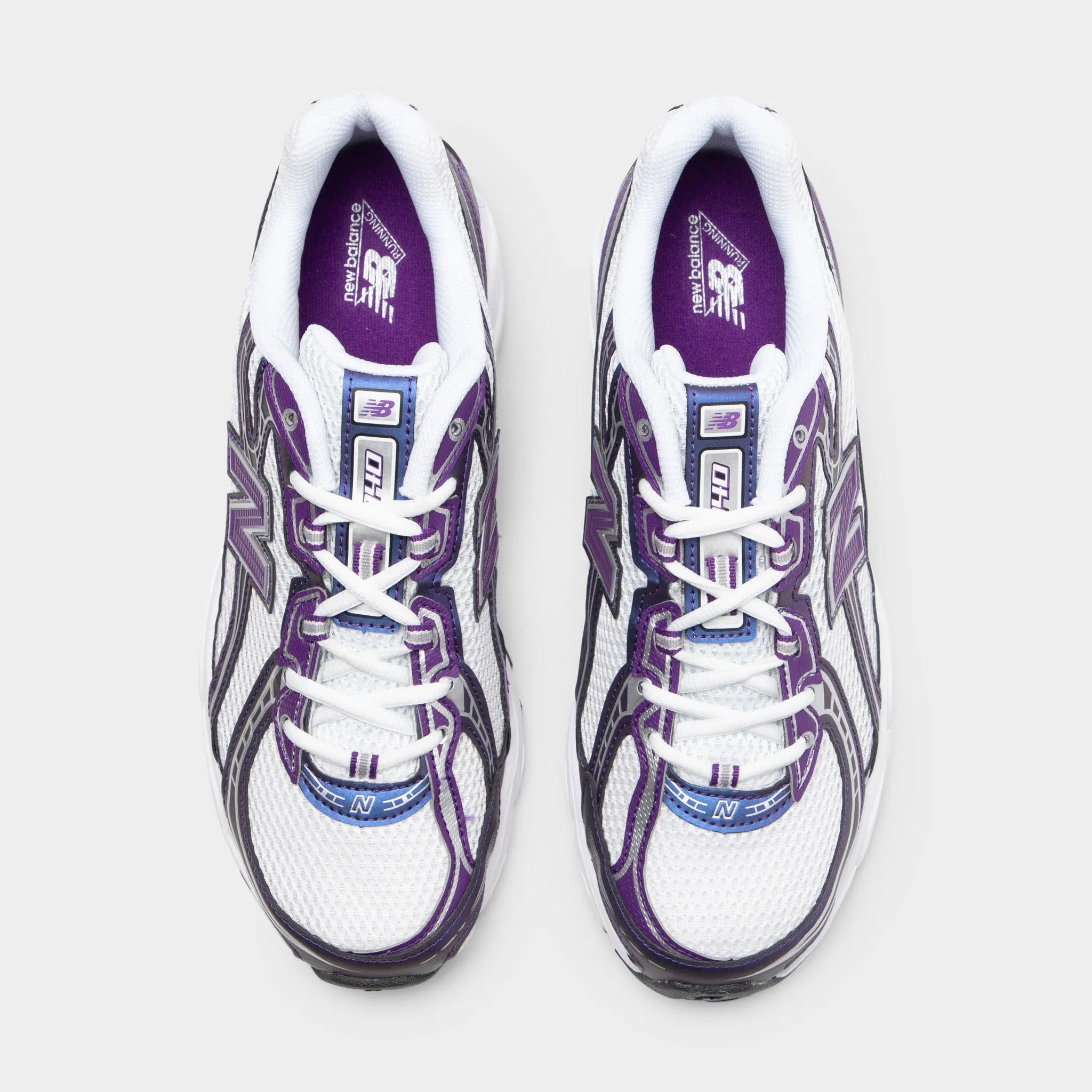 New Balance 740 White / Concord Grape Supportive Choice Soft Tongue Design