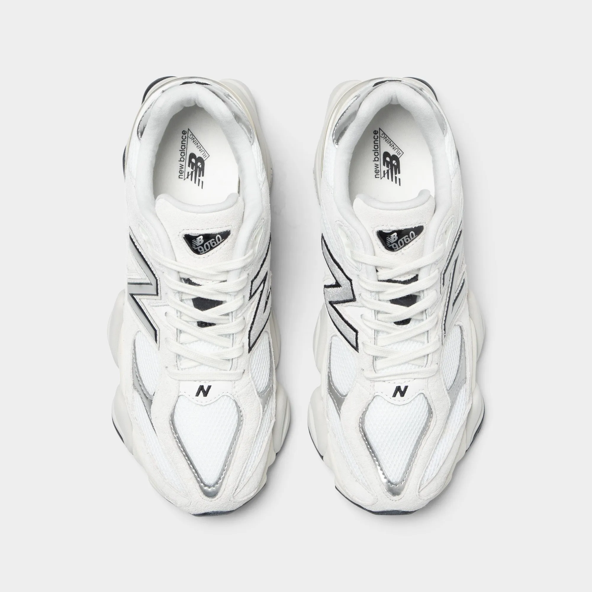 New Balance 9060 White / Silver Internal Sling Anti Slip Rubber Outsole