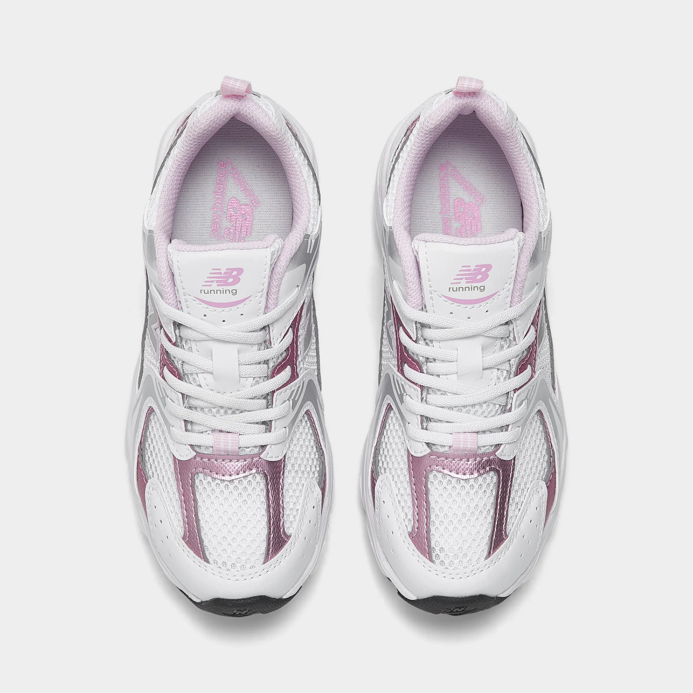 Reinforced Eyelet Durability Low Drop Profile New Balance Children's 530 White / Pink Sugar