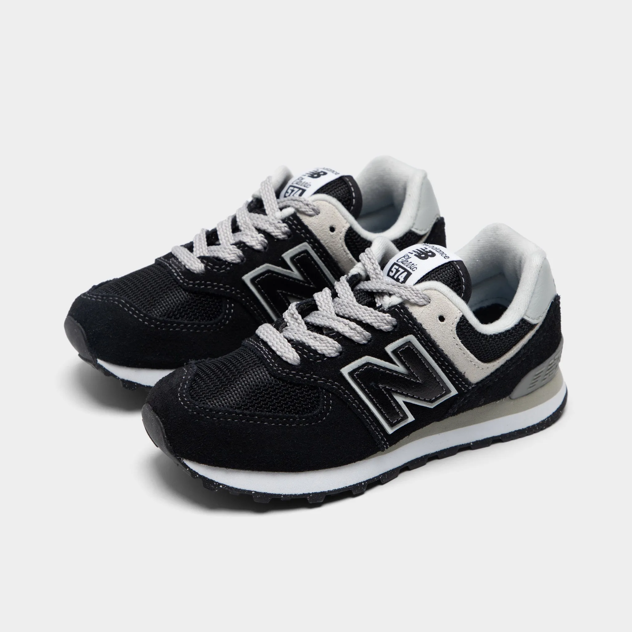 New Balance Children's 574 Black / White Adaptive Response Modern Wardrobe