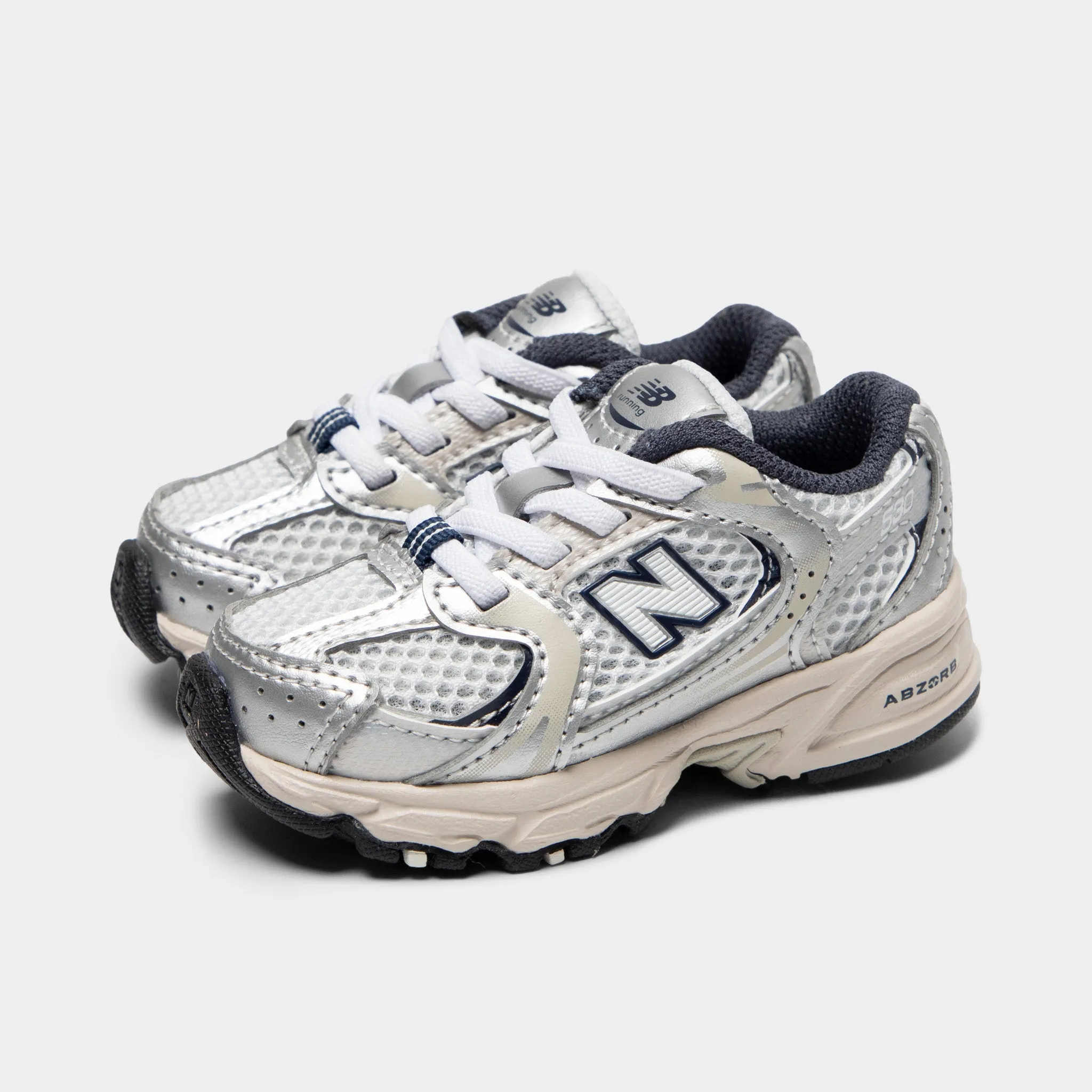 New Balance Infants' 530 Summer Fog / Nimbus Cloud - NB Navy Airflow Optimized Vamp Vegan materials