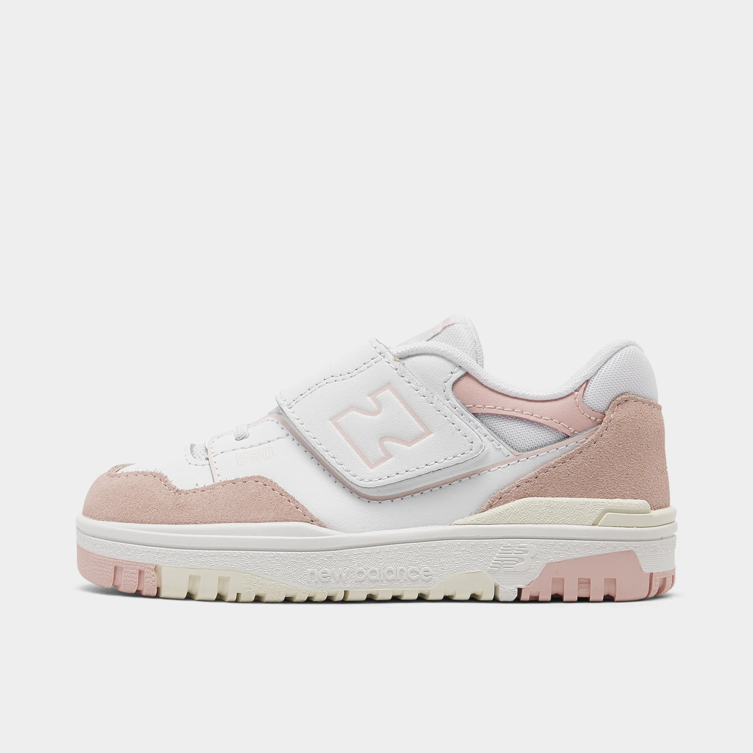 Bounce Back Elasticity Sneakers Comfort Padding New Balance Infants' 550 White / Pink Haze