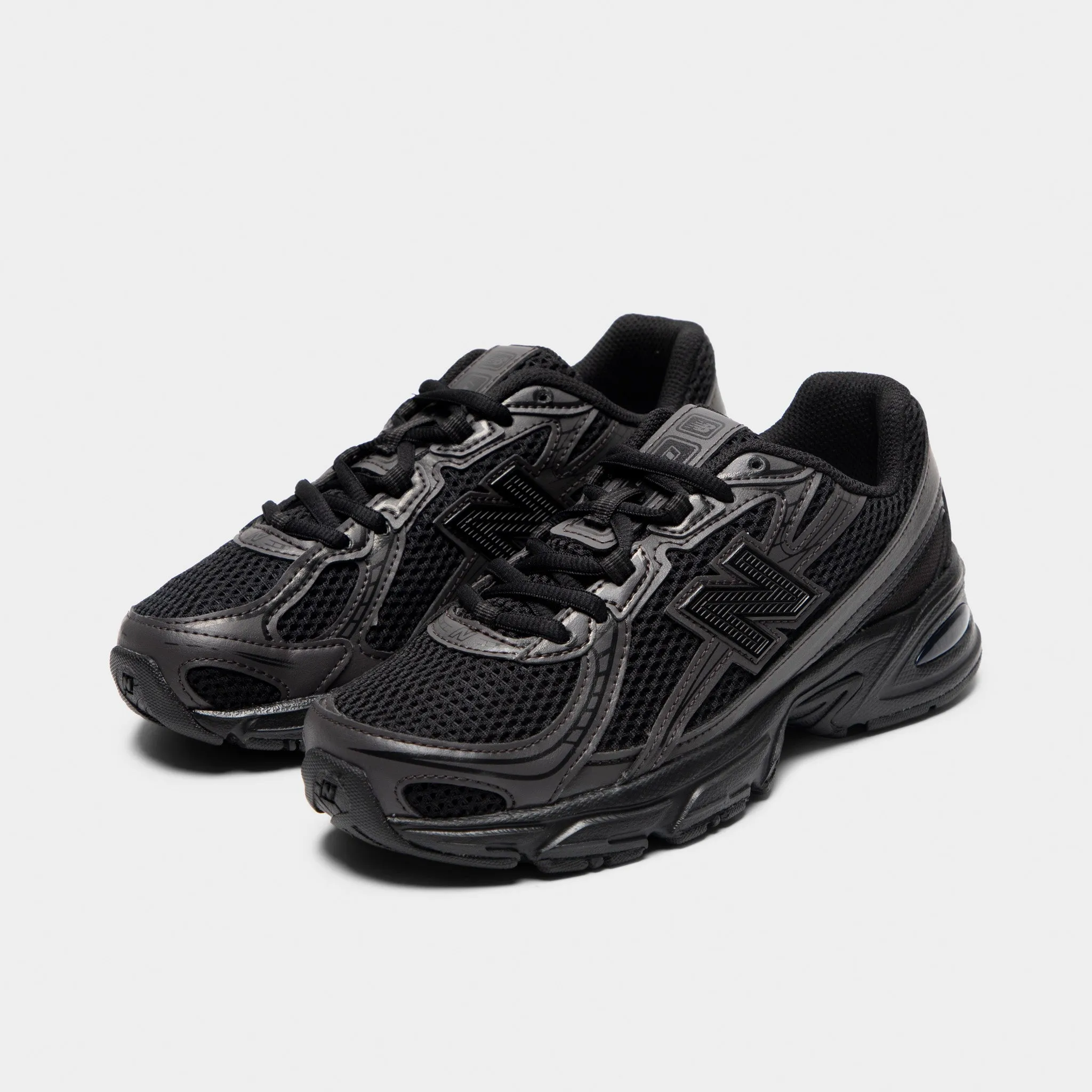 New Balance Juniors' 740 Black Cement / Black Shock-absorbent arch