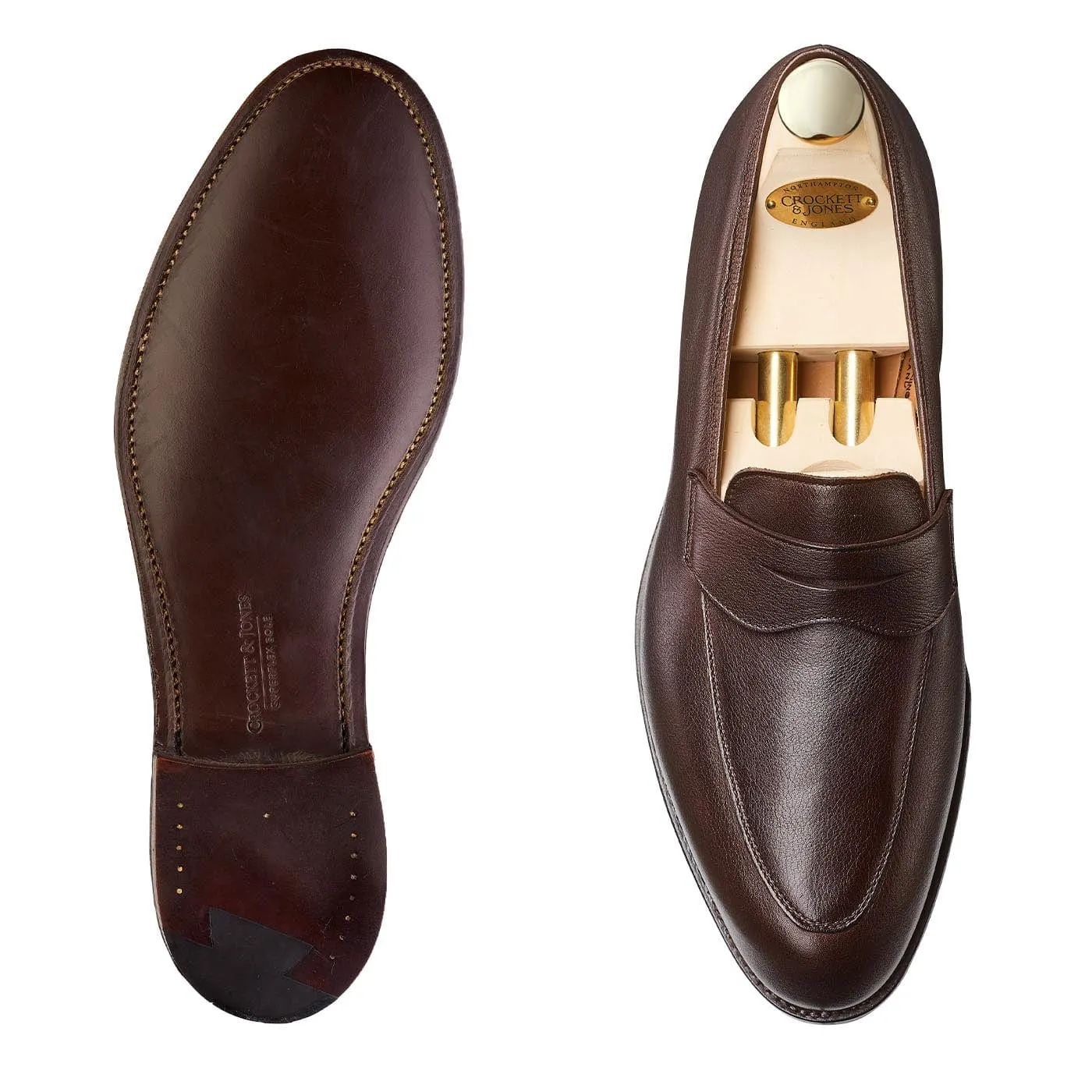 Nice Dark Brown Milled Calf Flat Sole