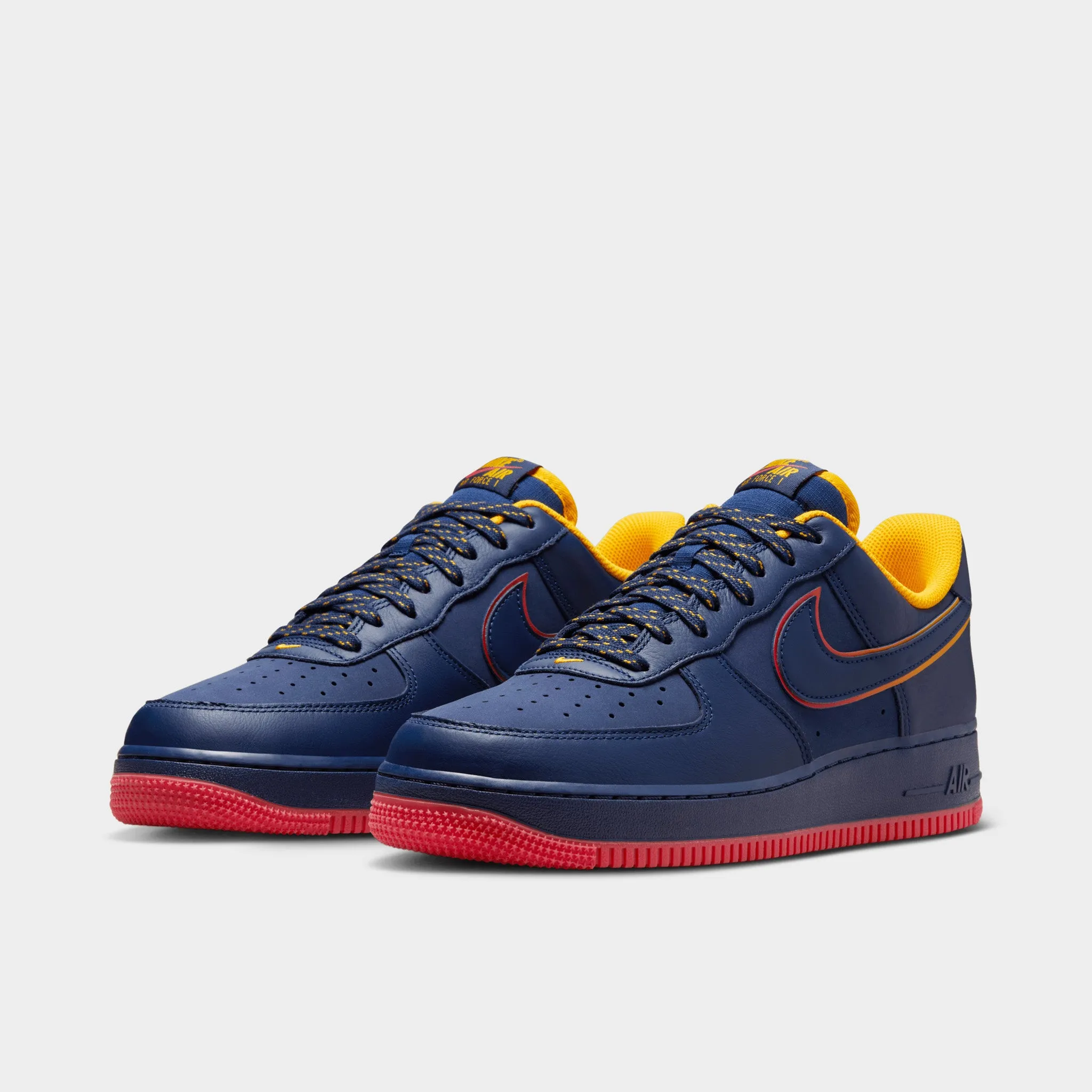 Seamless Upper Construction Nike Air Force 1 '07 LV8 Midnight Navy / Blue Void - Lt Crimson