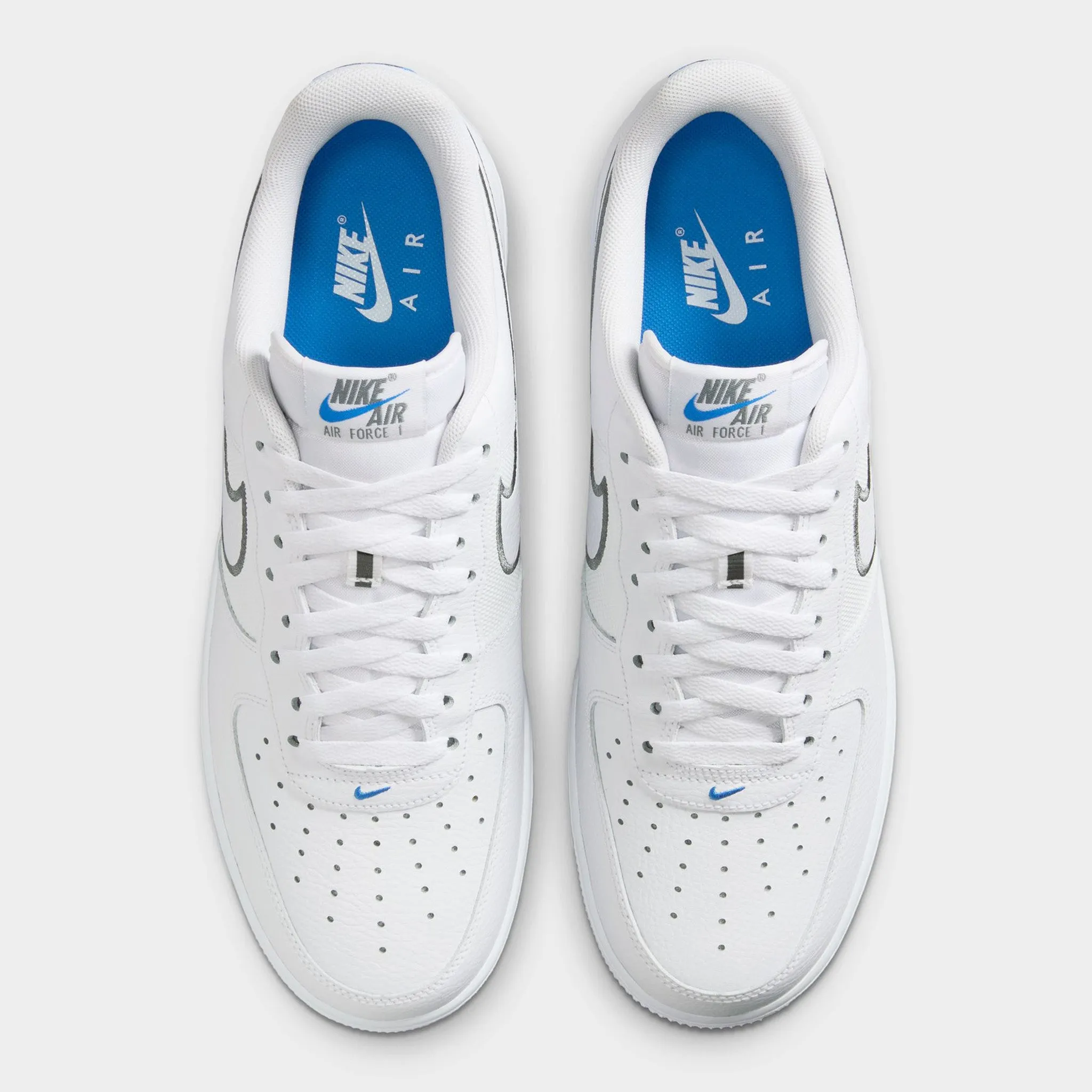 Nike Air Force 1 '07 White / Cool Grey - Photo Blue Double Stitched Seams Enhanced Mobility