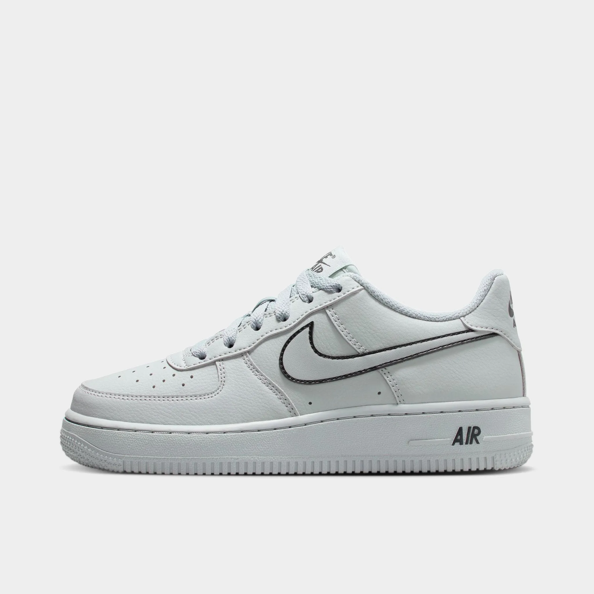 Nike Air Force 1 GS Light Smoke Grey / Black Sleek Finish scale