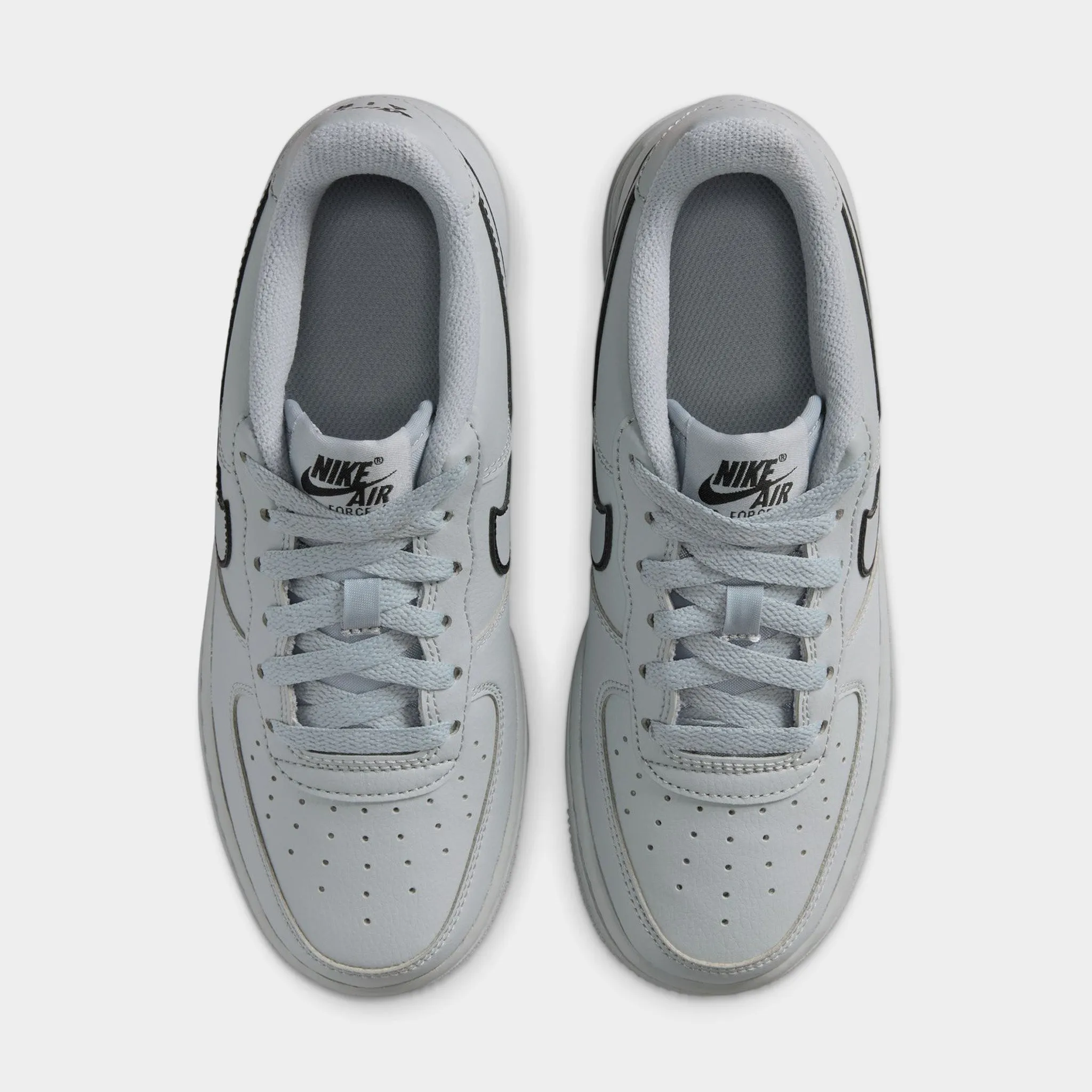Nike Air Force 1 GS Light Smoke Grey / Black Compression Molding Frame