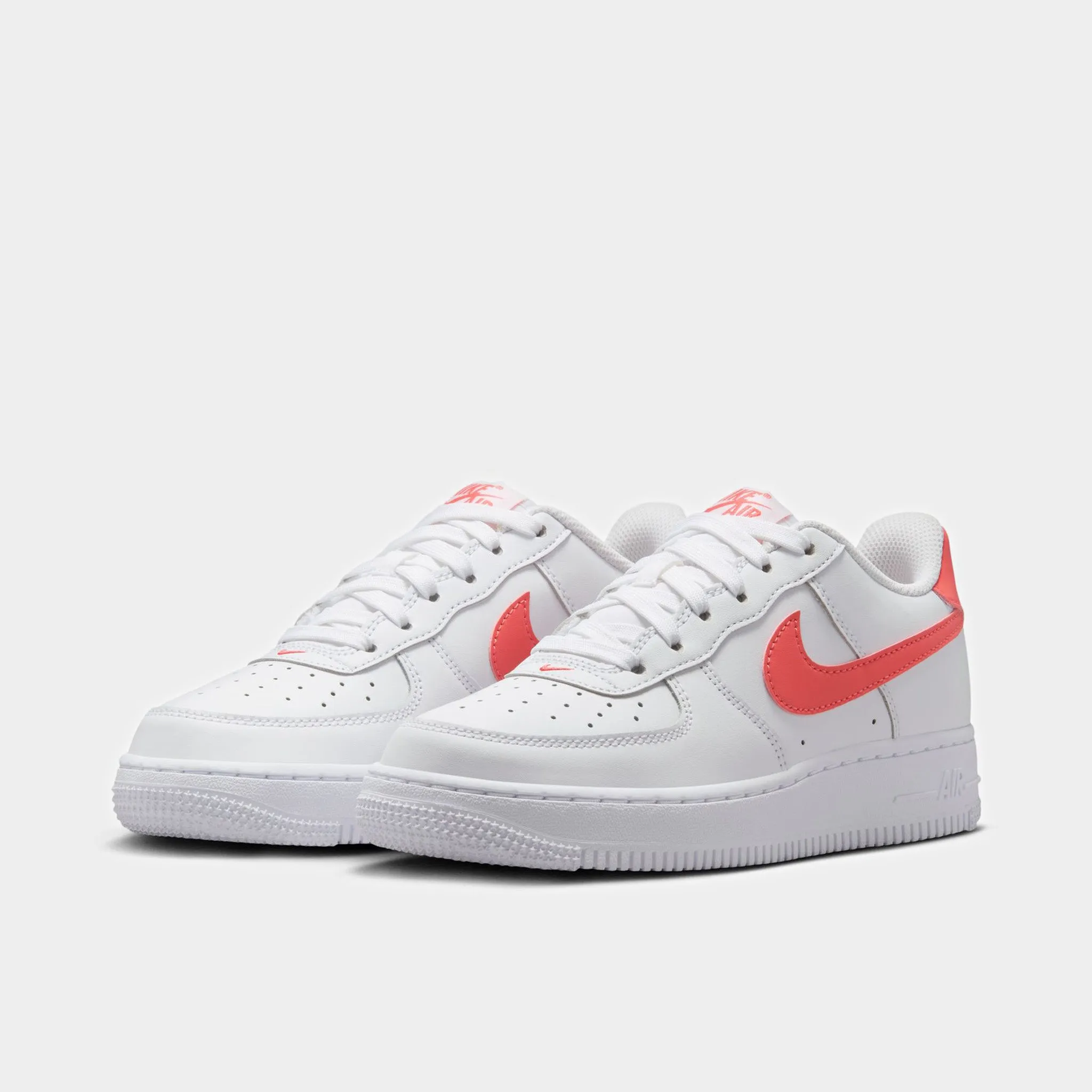 Nike Air Force 1 GS White / Magic Ember Casual arch Adjustable Fit System