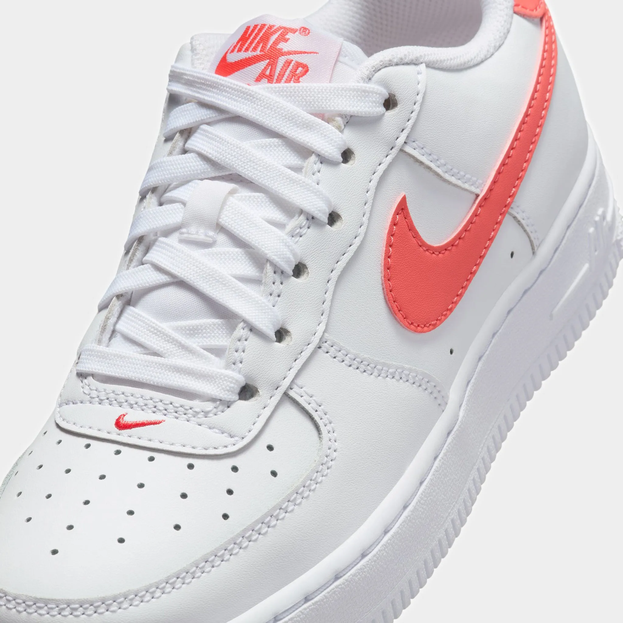 Nike Air Force 1 GS White / Magic Ember Style Icon Tension Adaptive Lacing