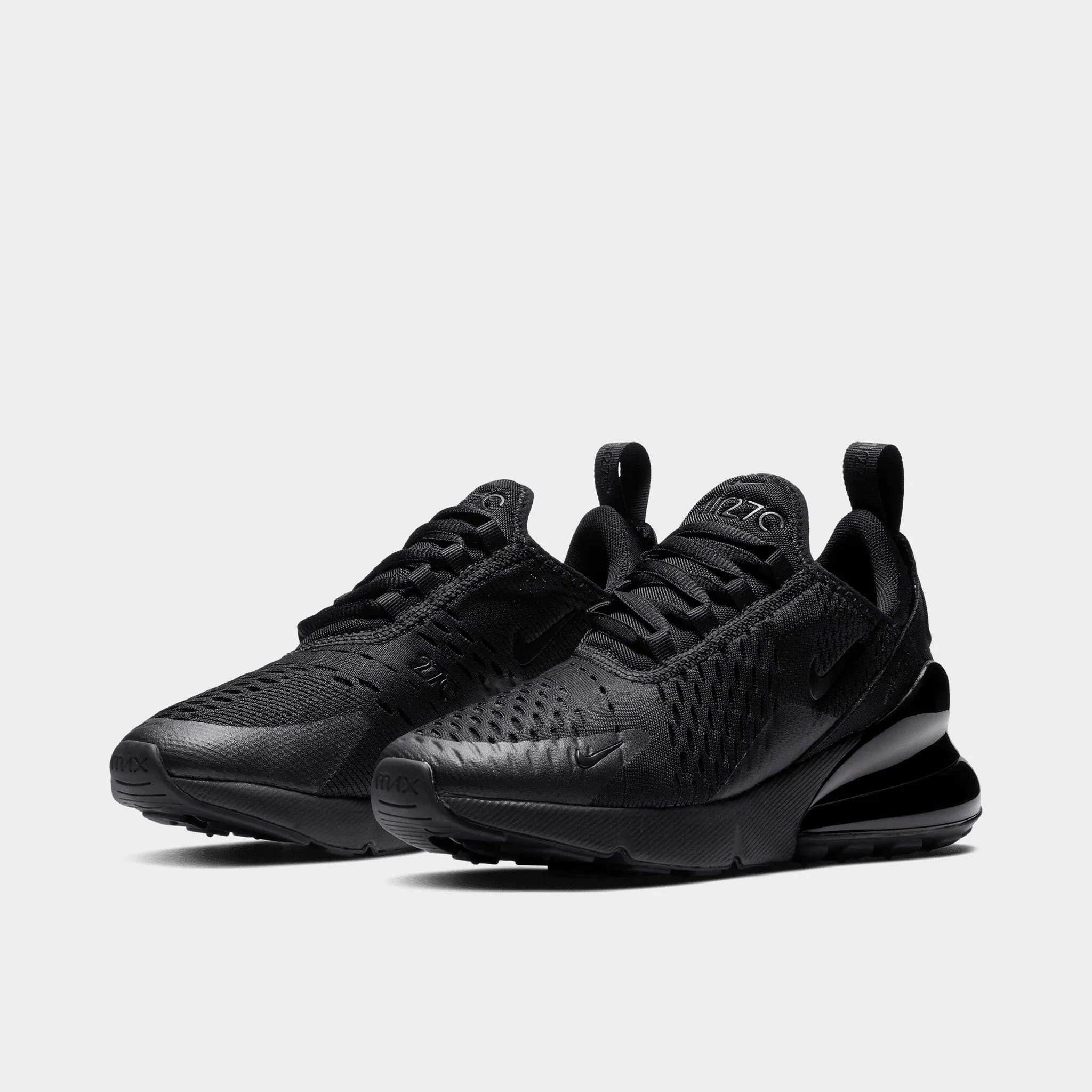 Nike Air Max 270 GS Black / Black Easy Access Reinforced Stitch Detail