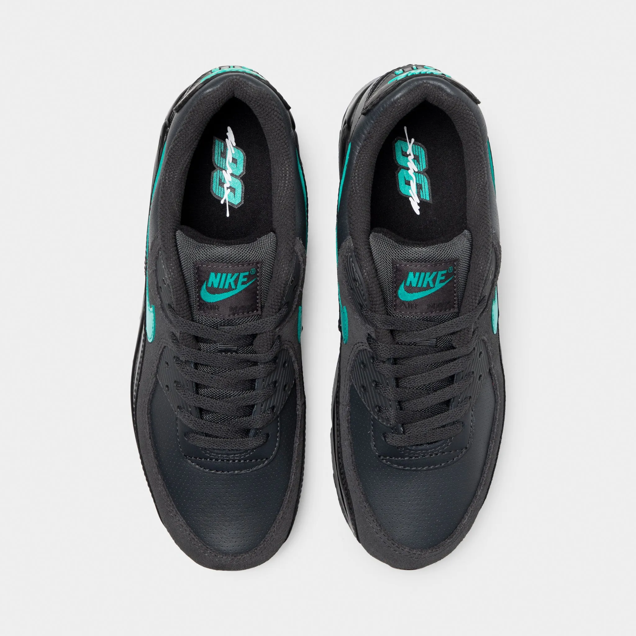 Abrasion Resistant Materials Nike Air Max 90 Dark Smoke Grey / Clear Jade - Black