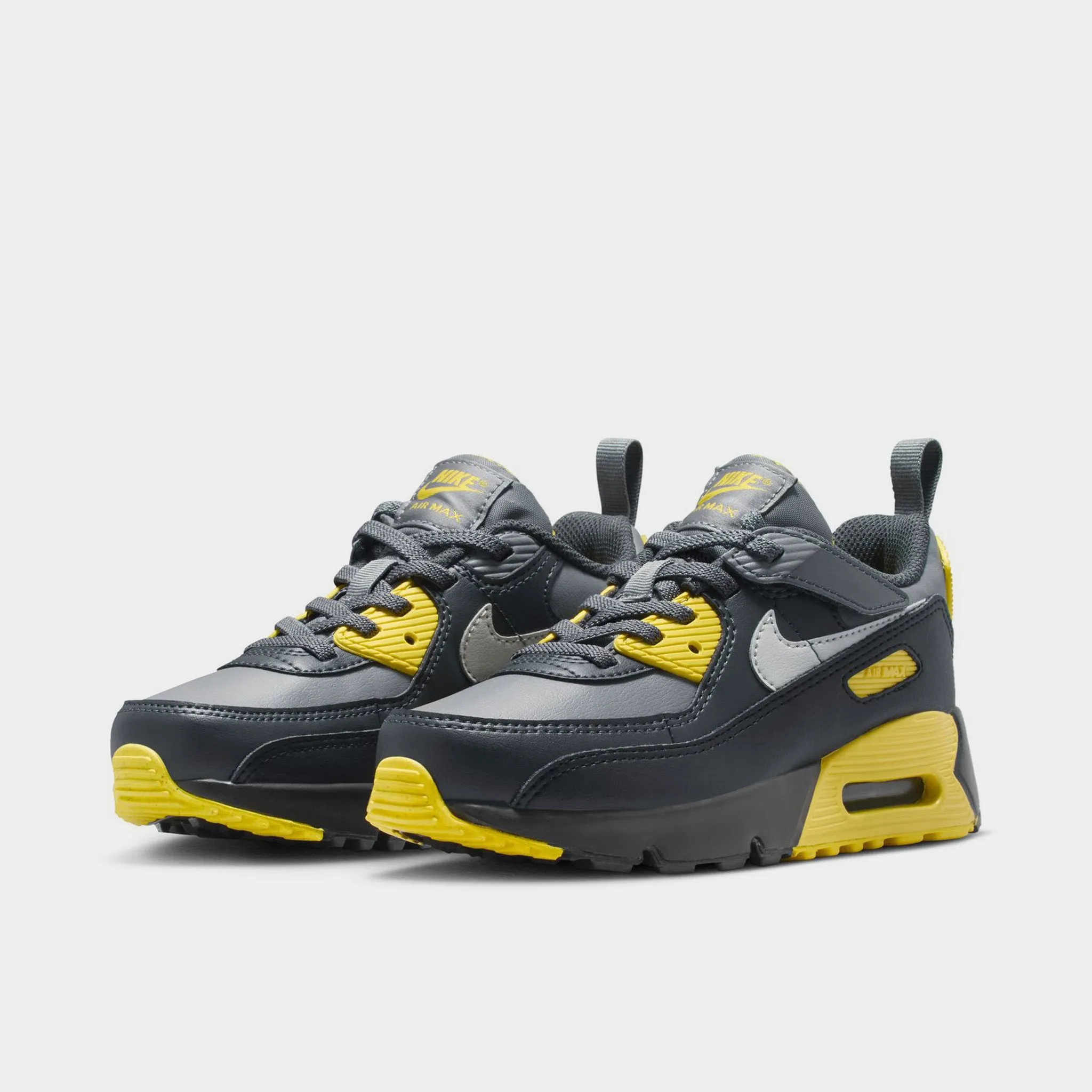 Nike Air Max 90 Easy On PS Lightening / Light Silver - Smoke Grey Adaptive Grip Wide Toe Box Design