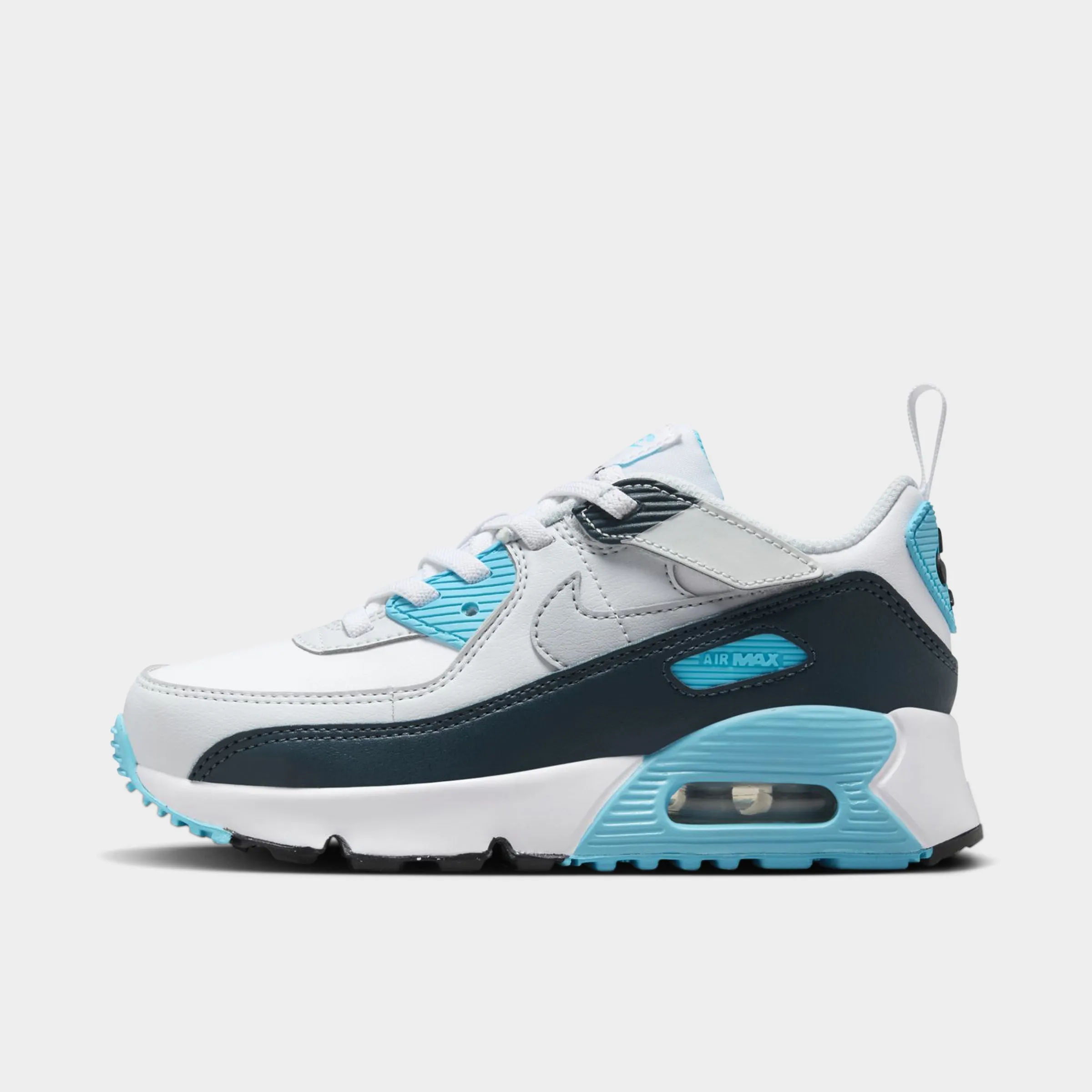 All-day Traction Nike Air Max 90 EasyOn PS White / Wolf Grey - Baltic Blue