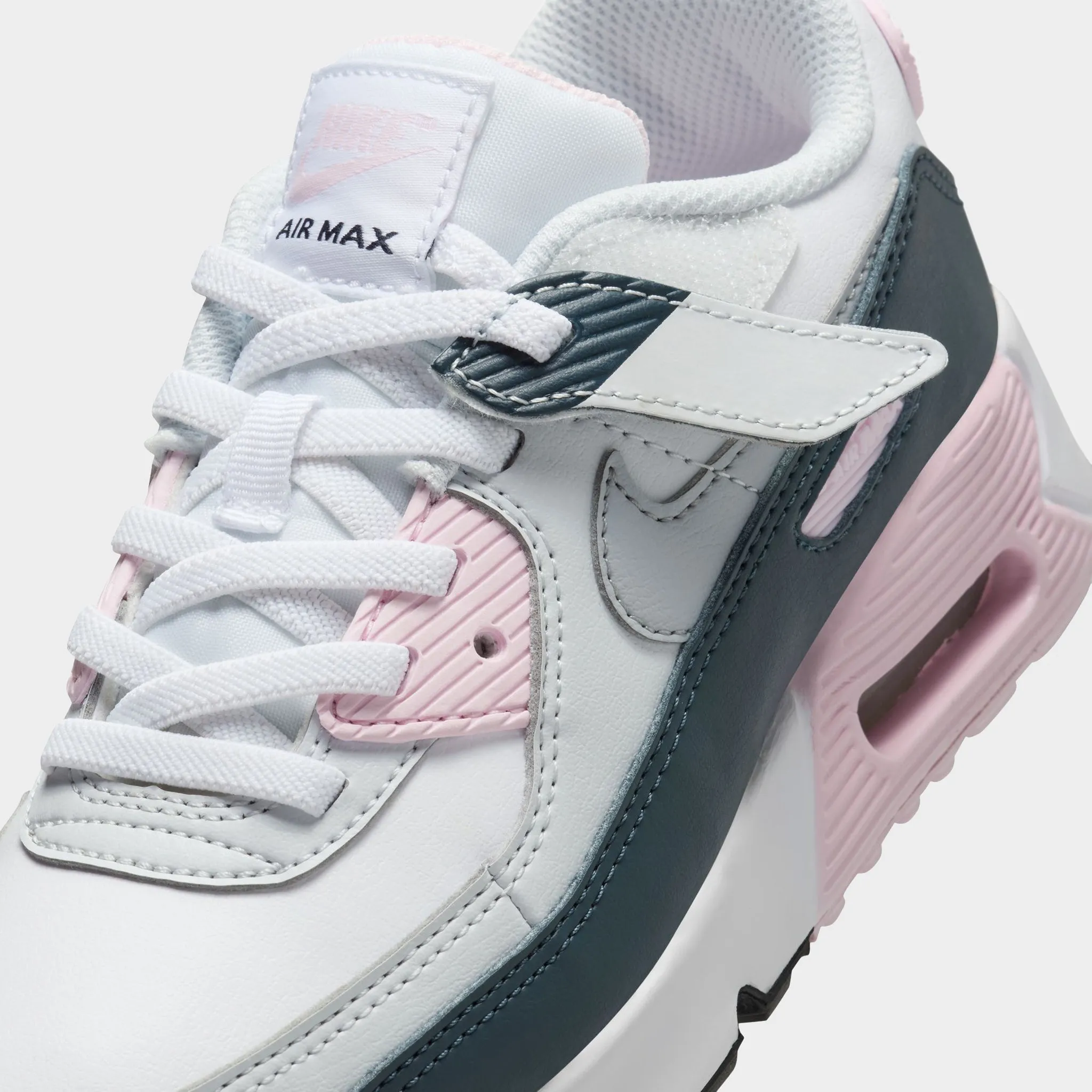 Nike Air Max 90 EasyOn PS White / Wolf Grey - Pink Foam Subtle Tread Torsional Stability Base