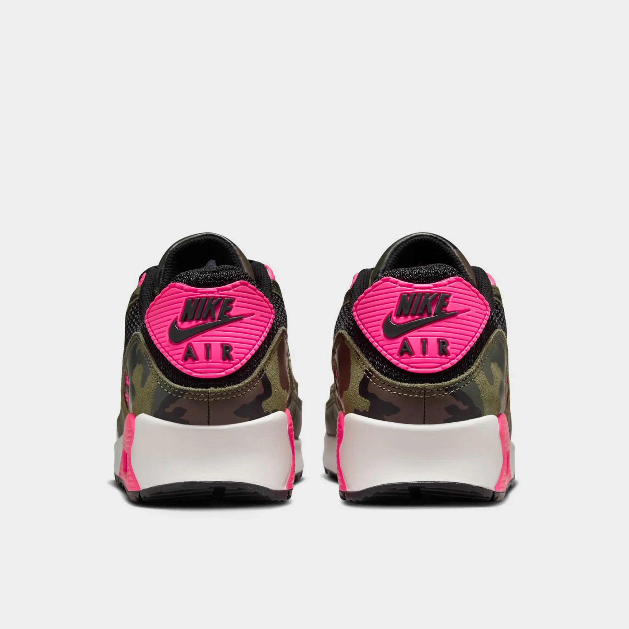Nike Air Max 90 Premium Sequoia / Black - Hyper Pink Lightweight Cushioned Sole