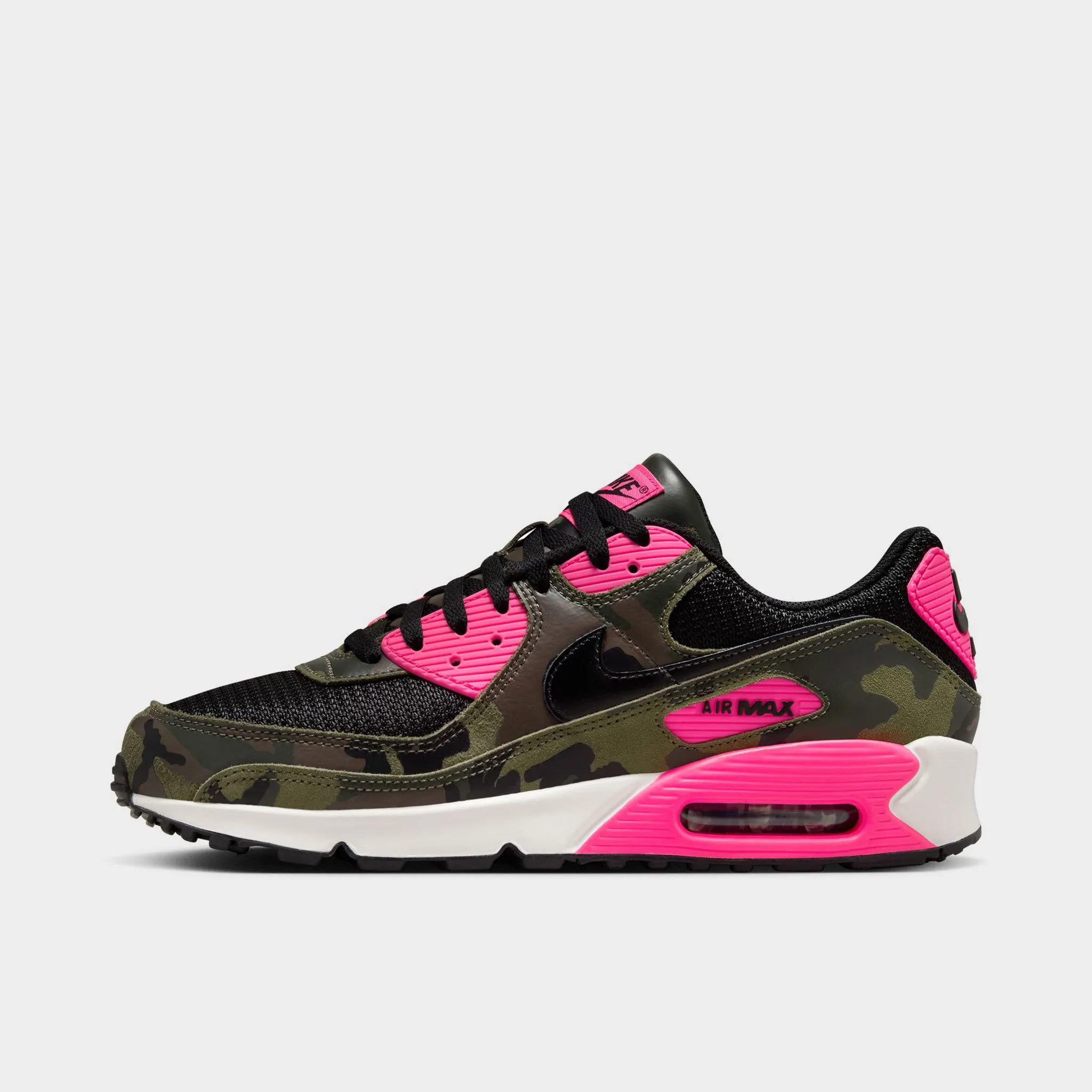 Nike Air Max 90 Premium Sequoia / Black - Hyper Pink Bold piece Comfort Adjust