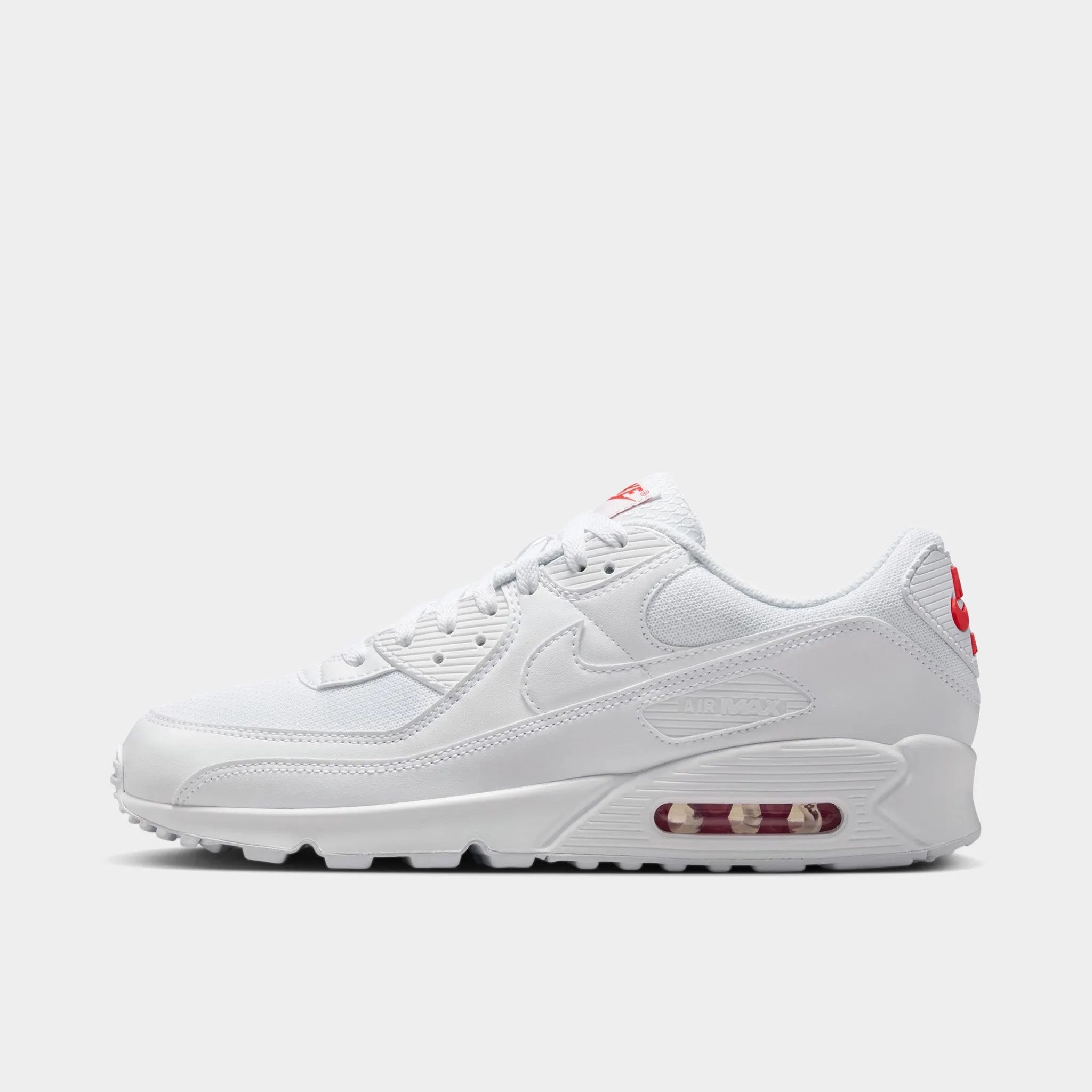 Nike Air Max 90 White / White Crimson Fresh Walk Comfort Focus