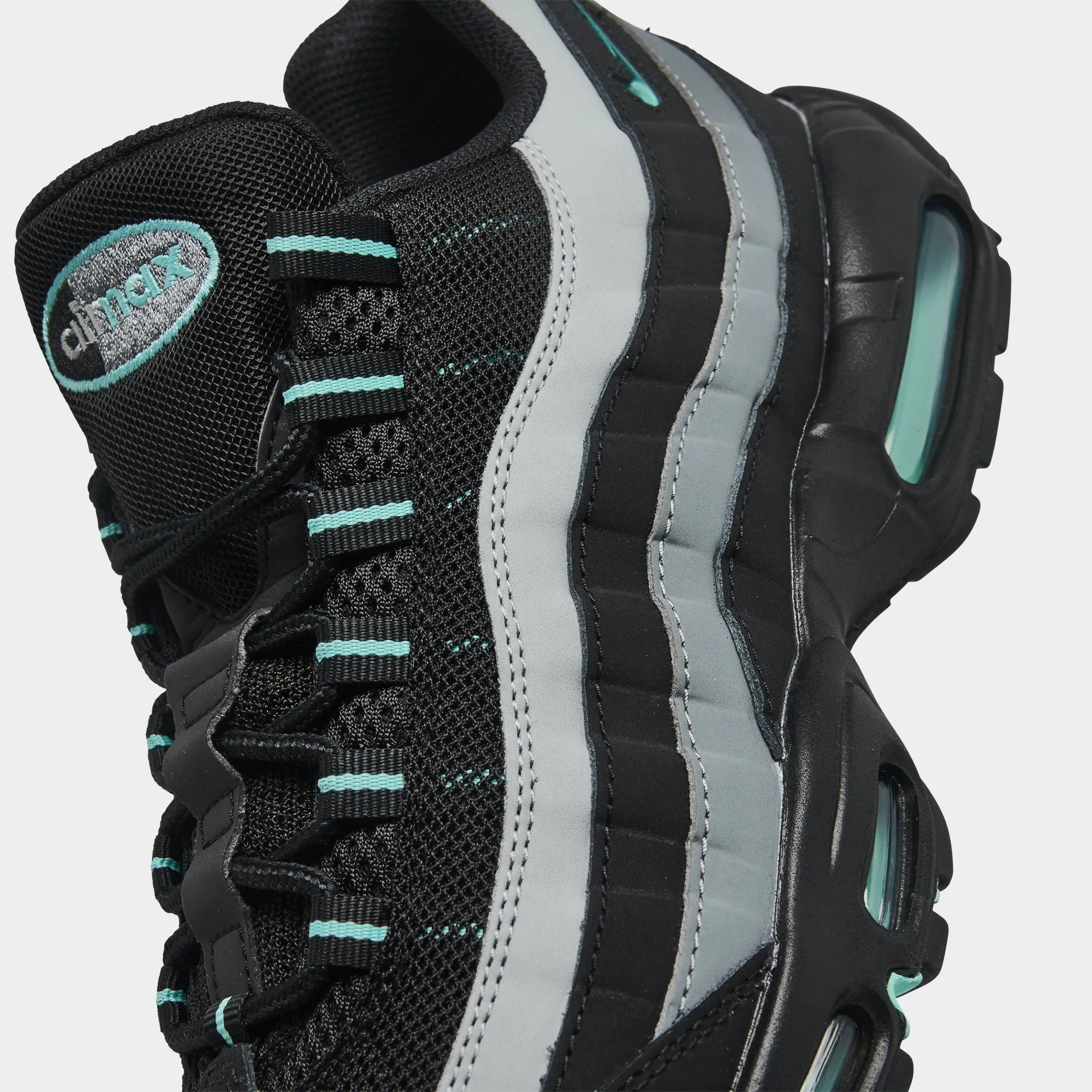 Cushioned Support Ultra Flexible Nike Air Max 95 Black / Aurora Green - Cool Grey