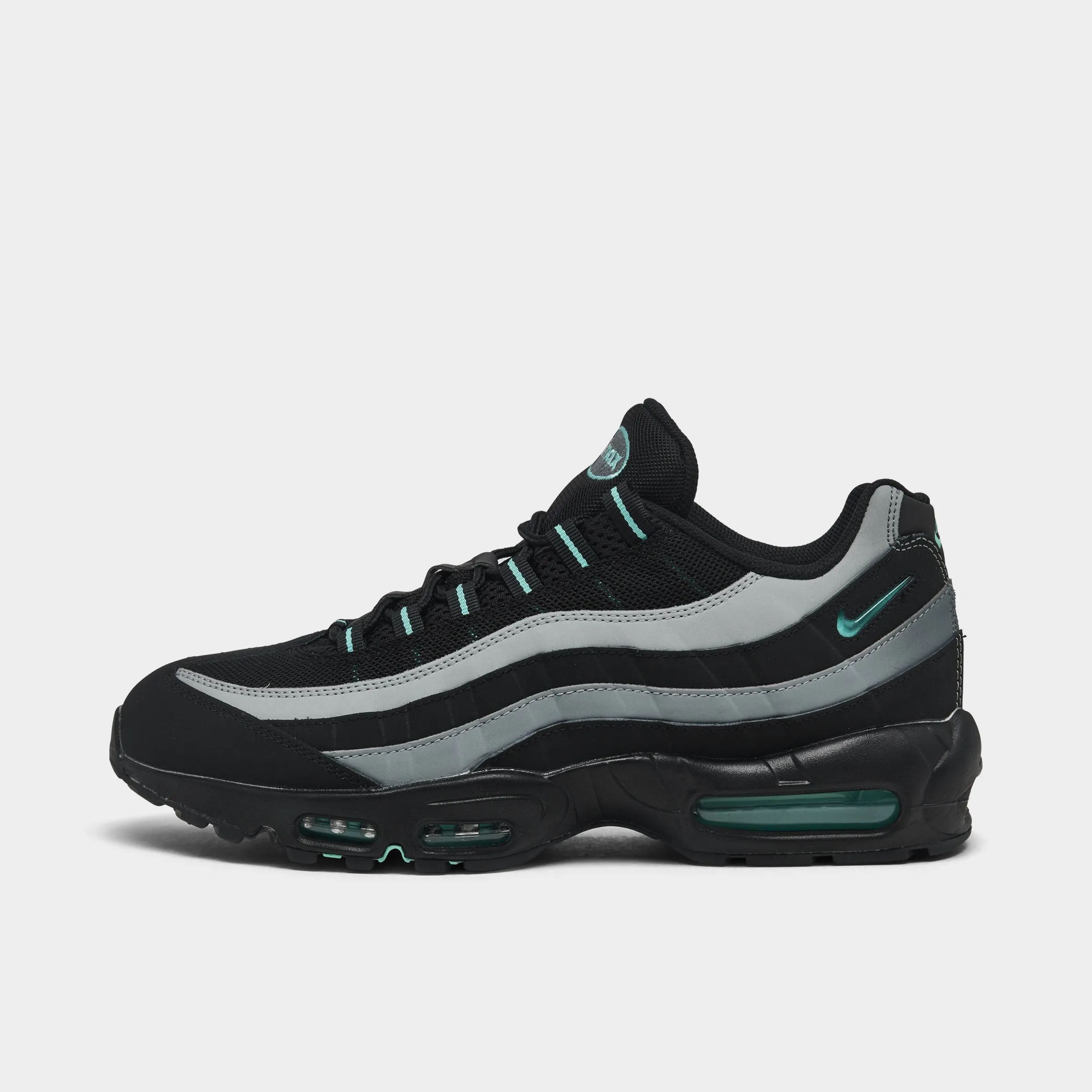 Durable Sole Streamlined grip Nike Air Max 95 Black / Aurora Green - Cool Grey