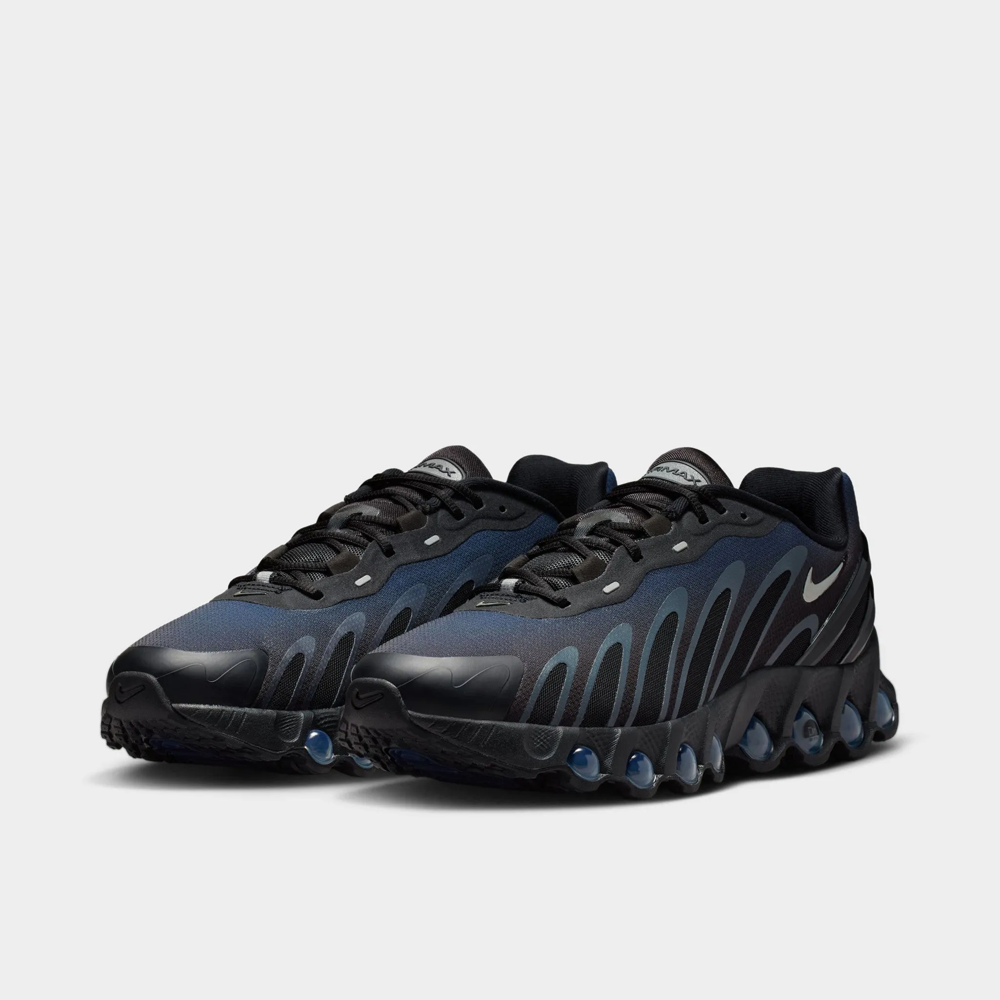 Nike Air Max DN 8 Black / Metallic Silver - Thunder Blue Easy Clean Surface HeelSupport