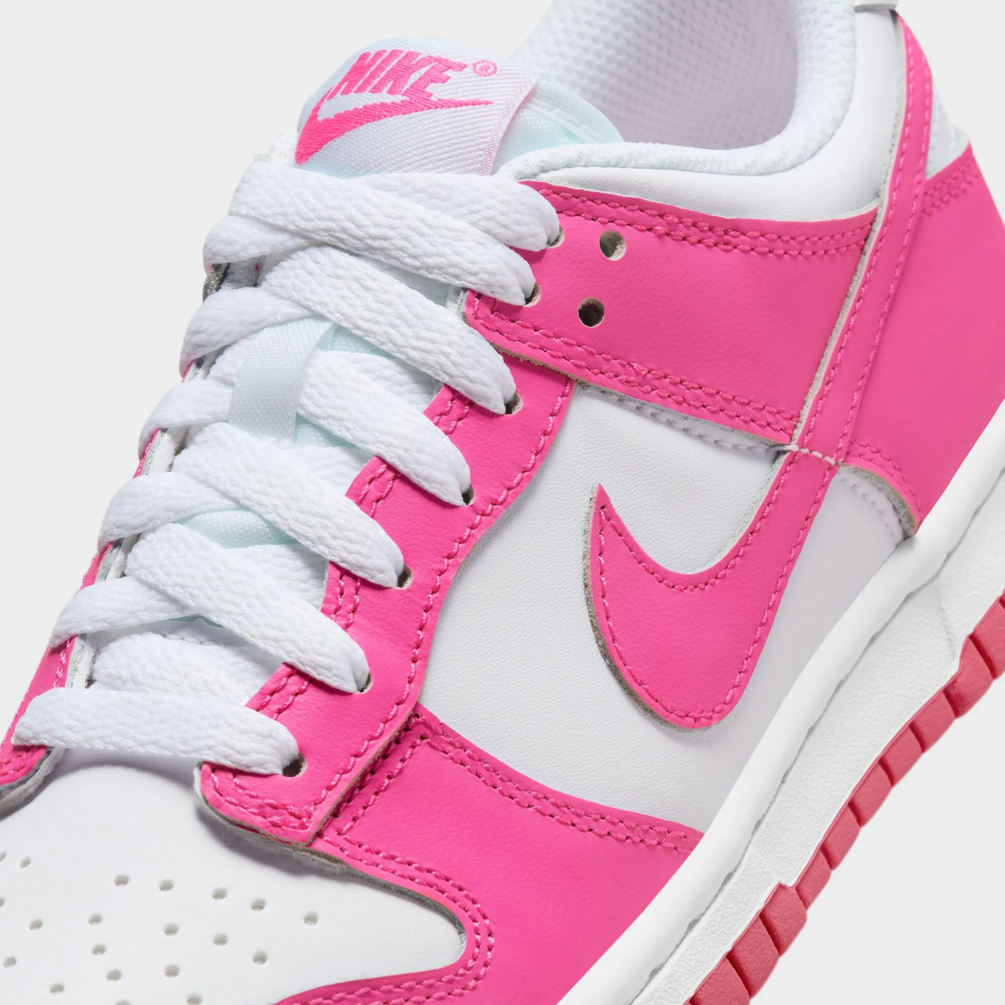 Ventilated Tongue Design Nike Dunk Low GS White / Laser Fuchsia